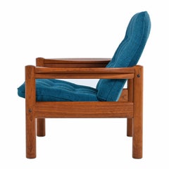 1970s Domino Mobler Solid Teak Danish Modern Lounge Chair with New Upholstery