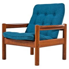 1970s Domino Mobler Solid Teak Danish Modern Lounge Chair with New Upholstery