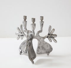 Portavelas moderno de aluminio Don Drumm de los años 70