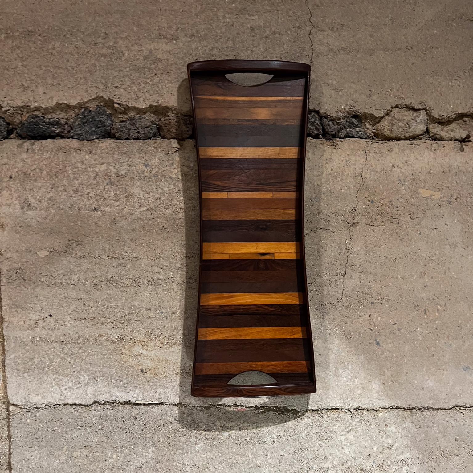 Mid-Century Modern 1970s Don Shoemaker Service Tray Exotic Wood Señal Mexico For Sale