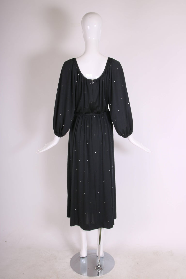 Donald Brooks Black Jersey Disco Dress With Rhinestones, 1970s For Sale ...