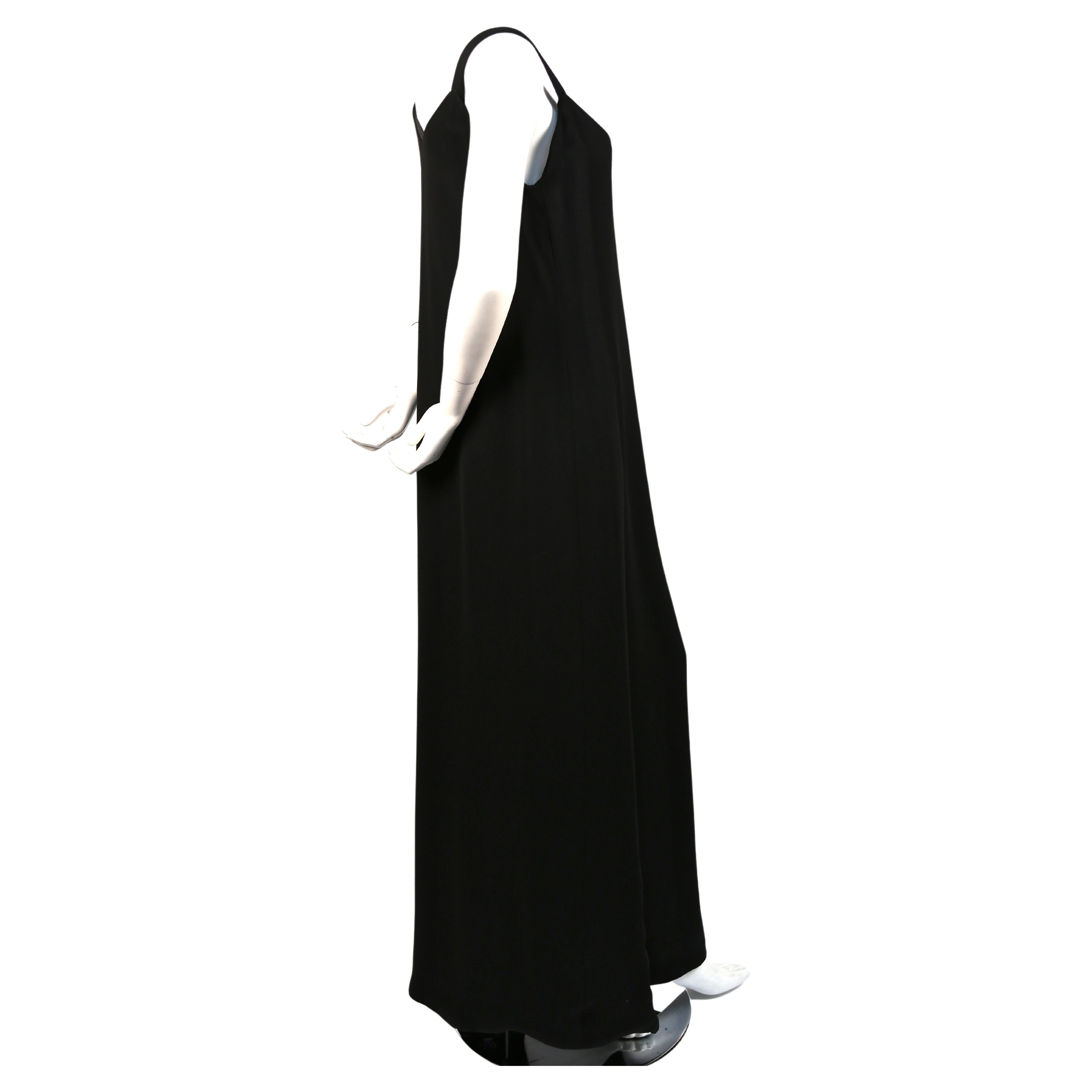 Black 1970's DONALD BROOKS black wrap gown For Sale
