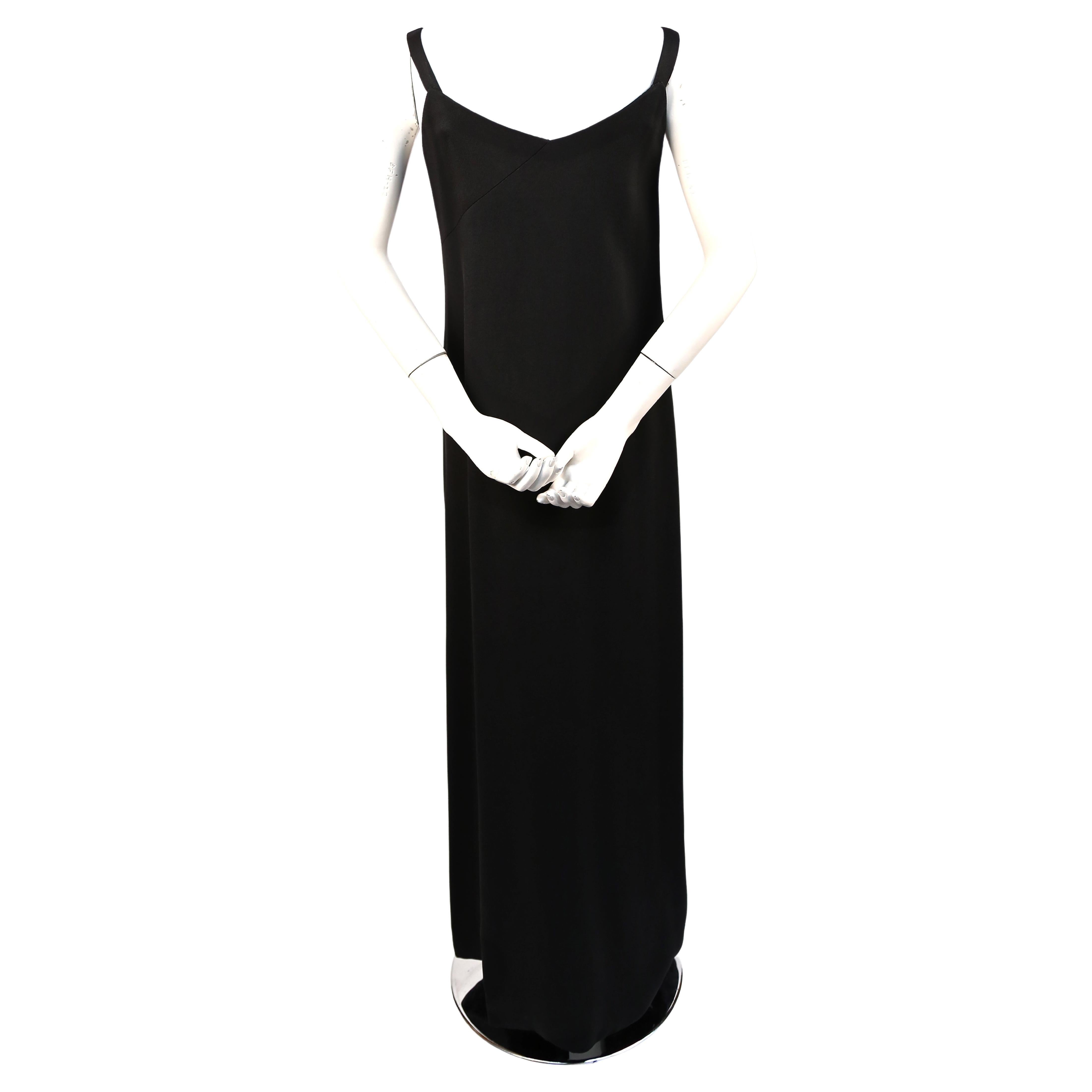 1970's DONALD BROOKS black wrap gown In Excellent Condition For Sale In San Fransisco, CA