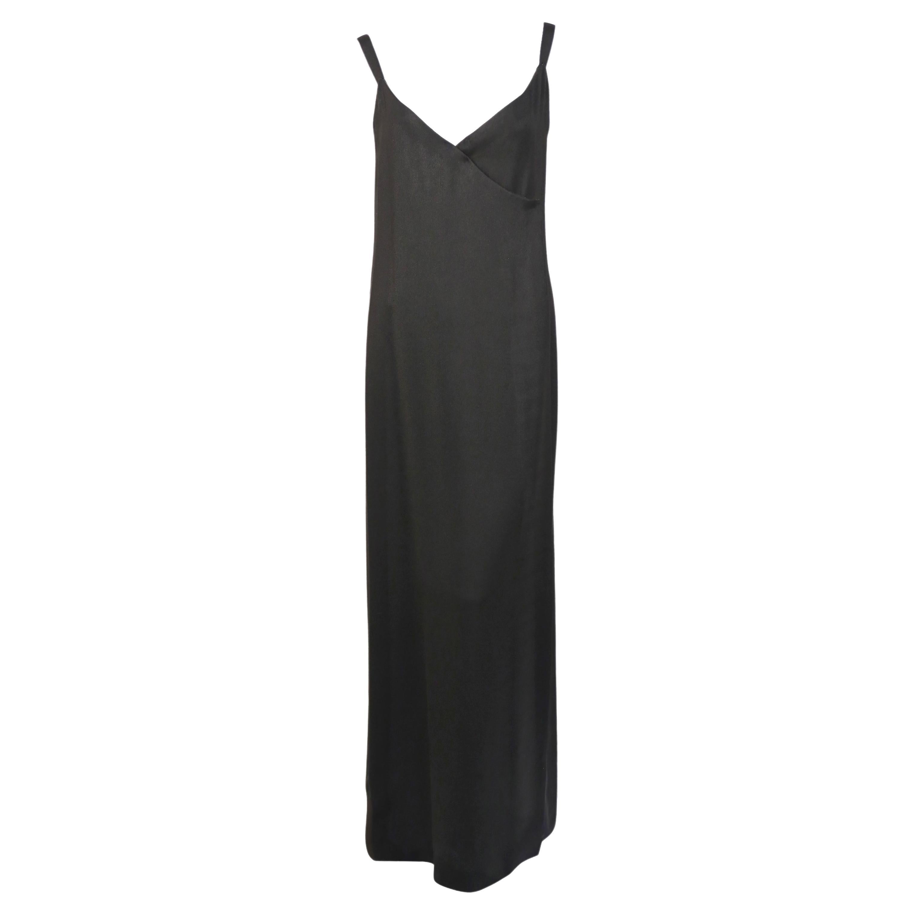 1970's DONALD BROOKS black wrap gown For Sale