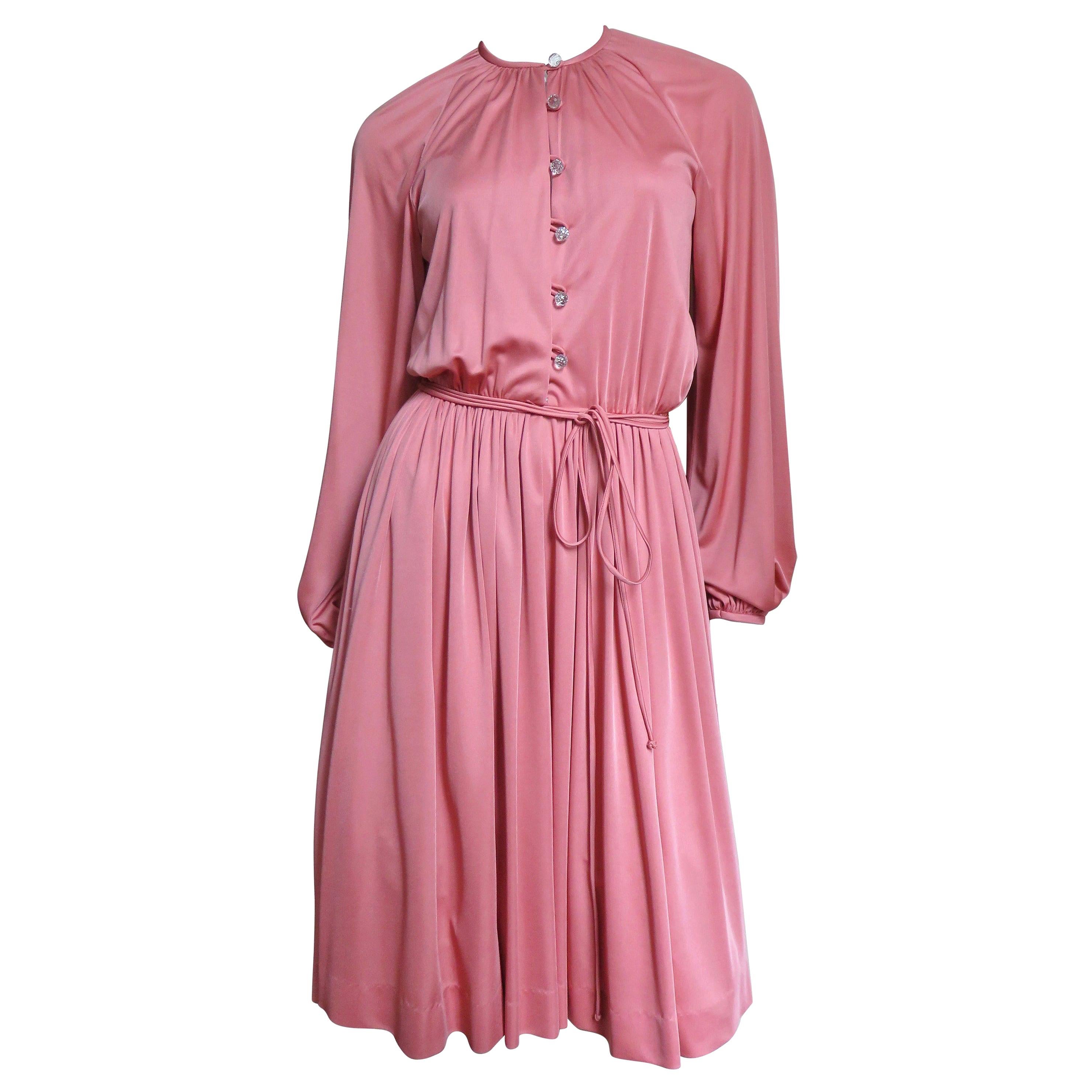 1970s Donald Brooks Button Front Dress at 1stDibs