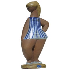 1970s "Dora" Lisa Larson Gustavsberg Sweden ABC Girls Figure Pottery