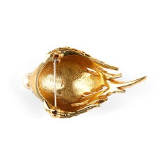 1970s D'Orlan Rhinestone Encrusted Shell Brooch