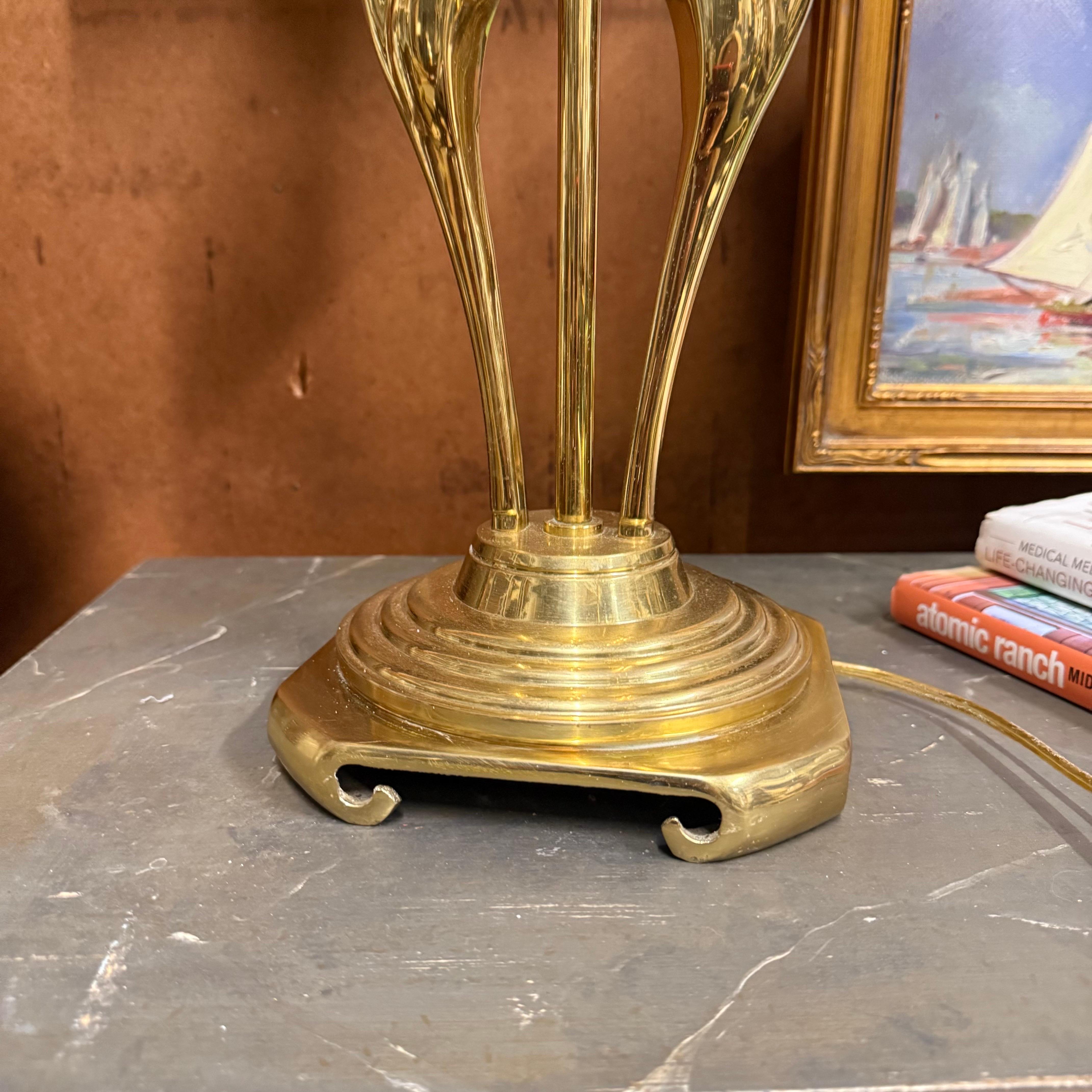 1970’s Double Headed Horse Equestrian Brass Table Lamp 1