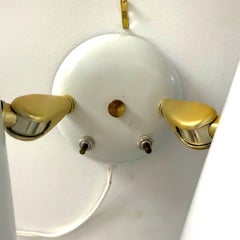 Mid-Century Modern Double White Wall Sconce, USA, 1970s