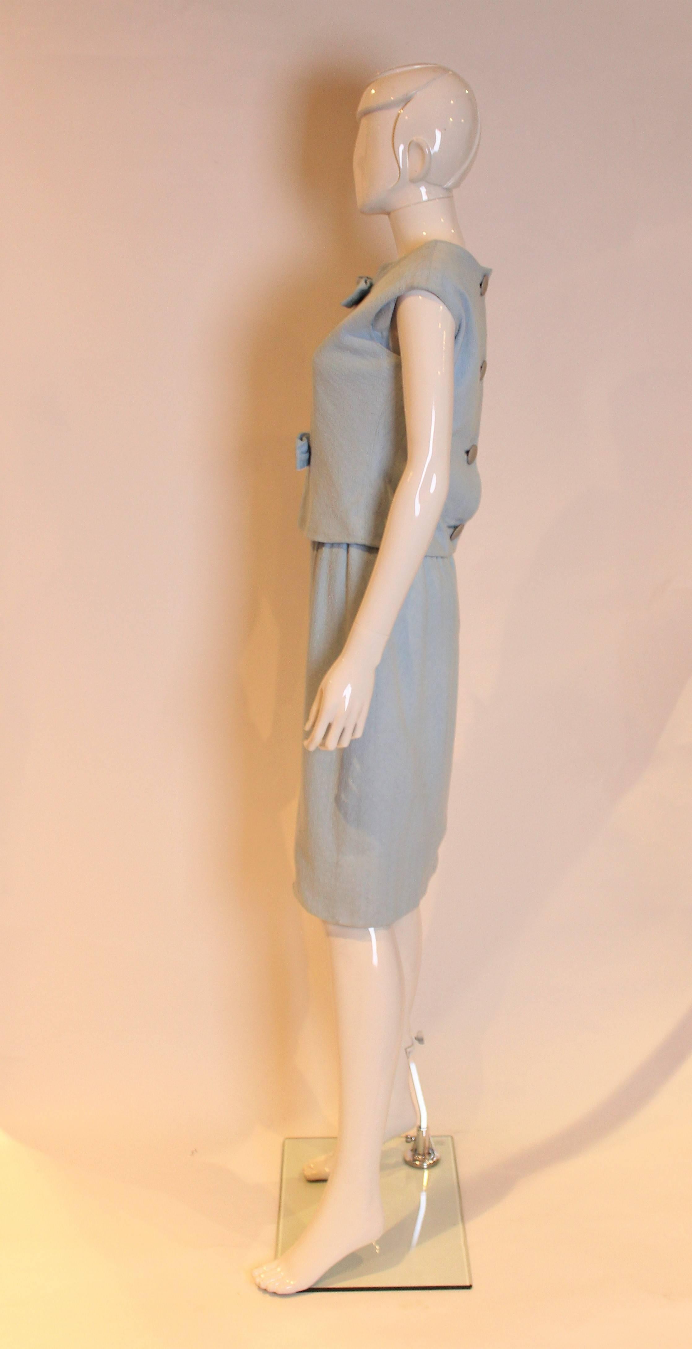 Kleid aus den 1970er Jahren von Yves Saint Laurent für Fortnum and Mason (Grau) im Angebot
