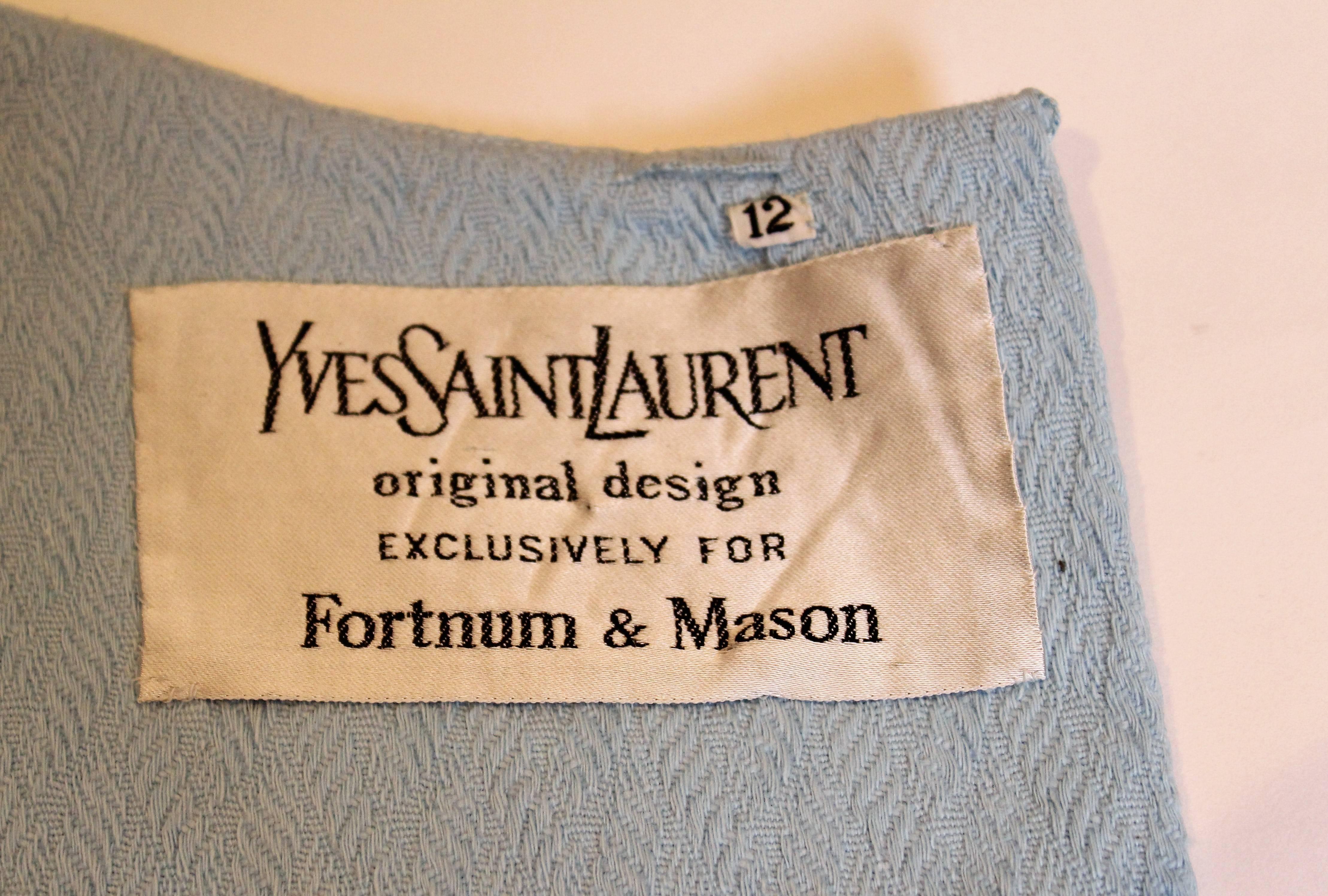1970s dress by Yves Saint Laurent for Fortnum and Mason For Sale 1