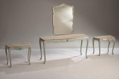 1970s Dressing Table with Distressed Finish, Complete with Bedside Units and Ony