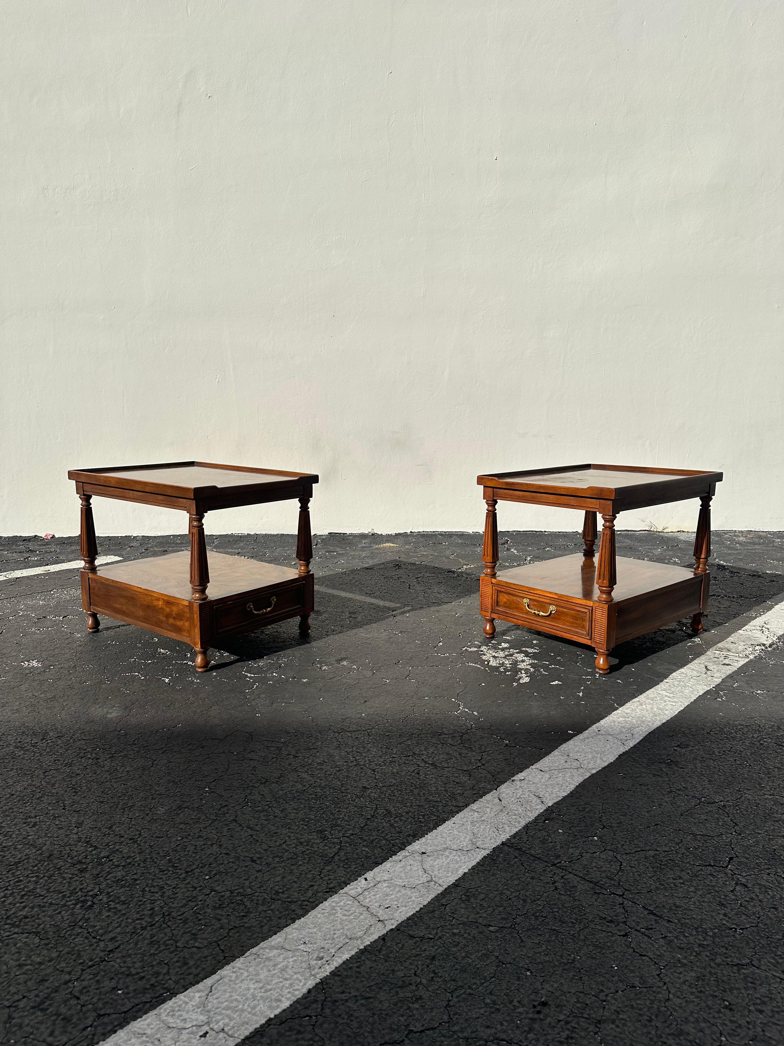 Transport yourself back to the sleek and sophisticated 1970s with this exquisite nightstand set. The ultra rare set exudes an air of luxury and refinement. Outstanding design is exhibited throughout. The luxurious set is statement piece and packed