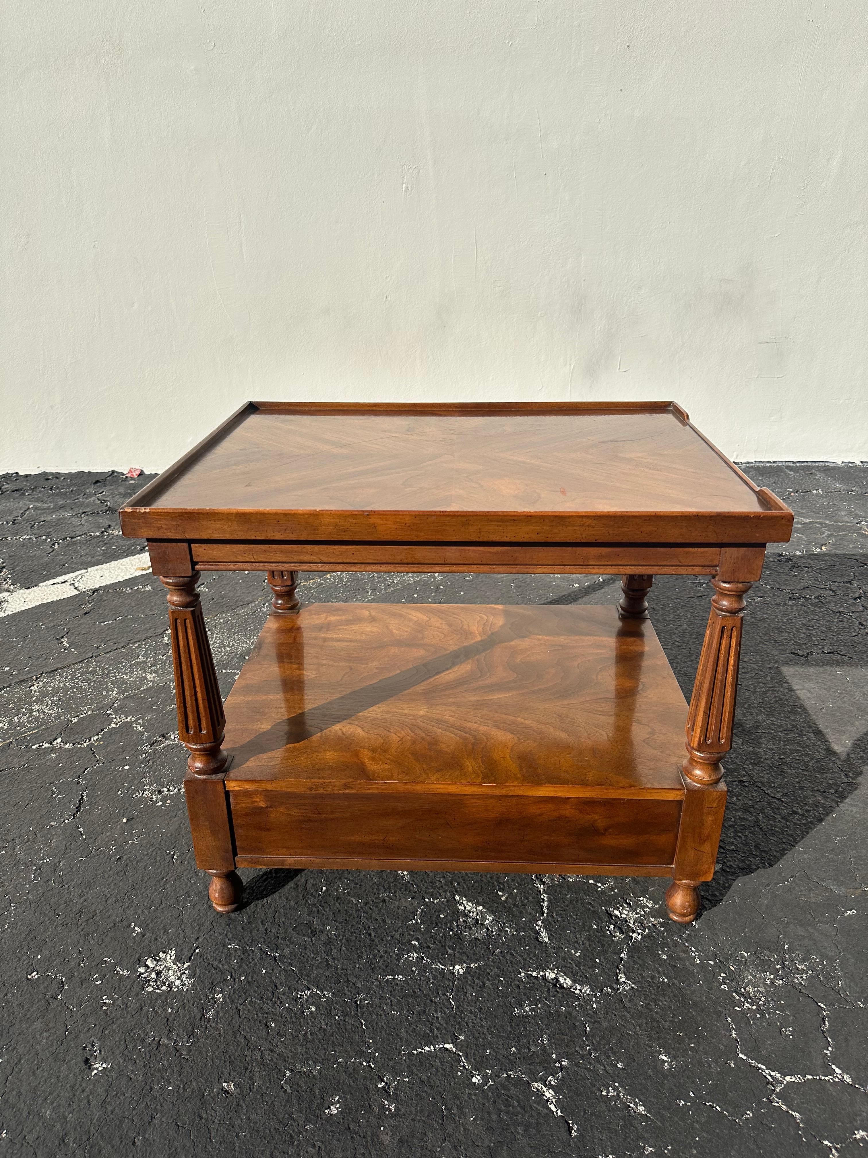 1970s Drexel Double Tier One Drawer Nightstands or End Tables For Sale 1