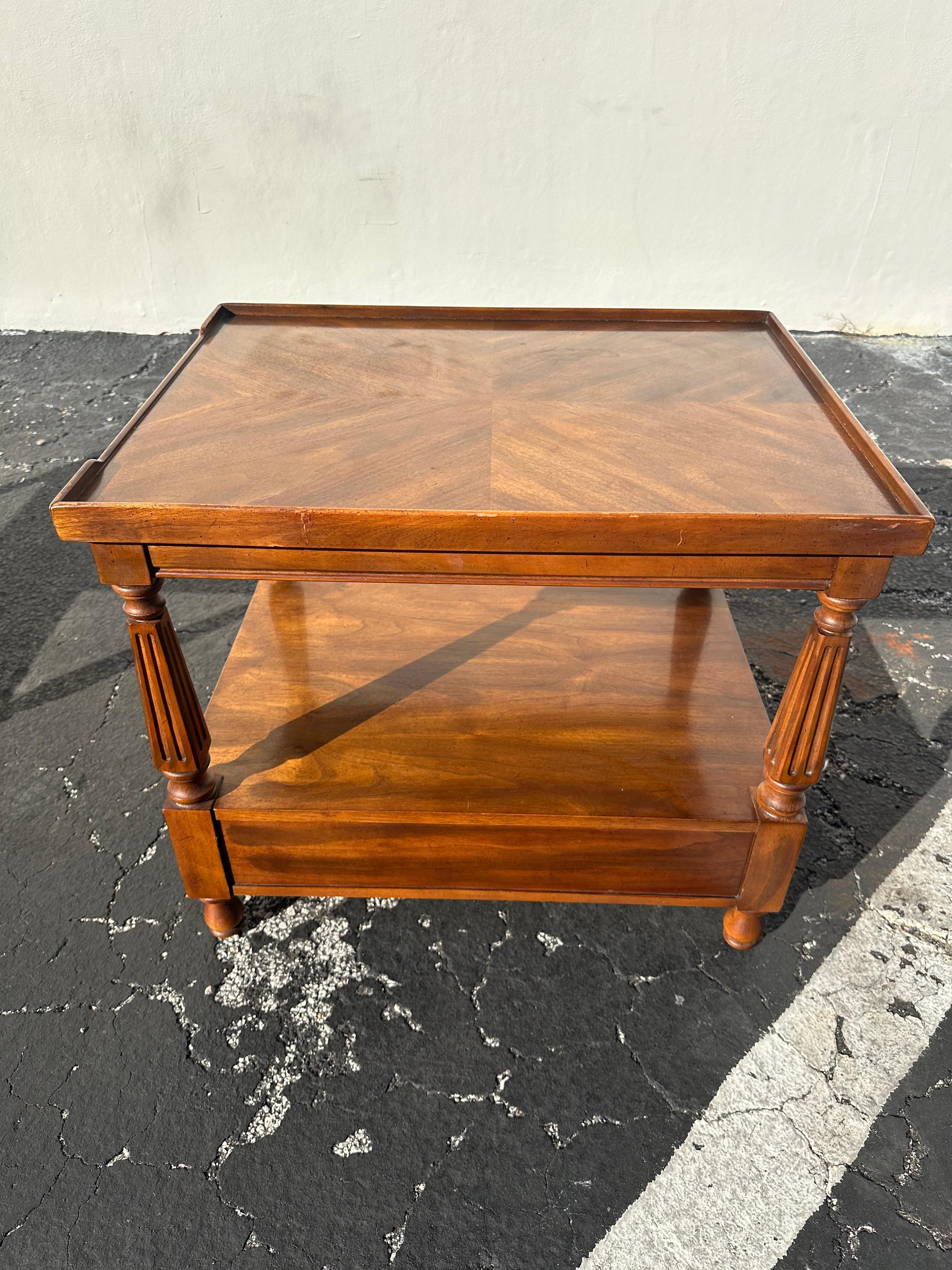 1970s Drexel Double Tier One Drawer Nightstands or End Tables For Sale 2