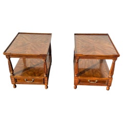 1970er Drexel Double Tier One Drawer Nightstands oder End Tables
