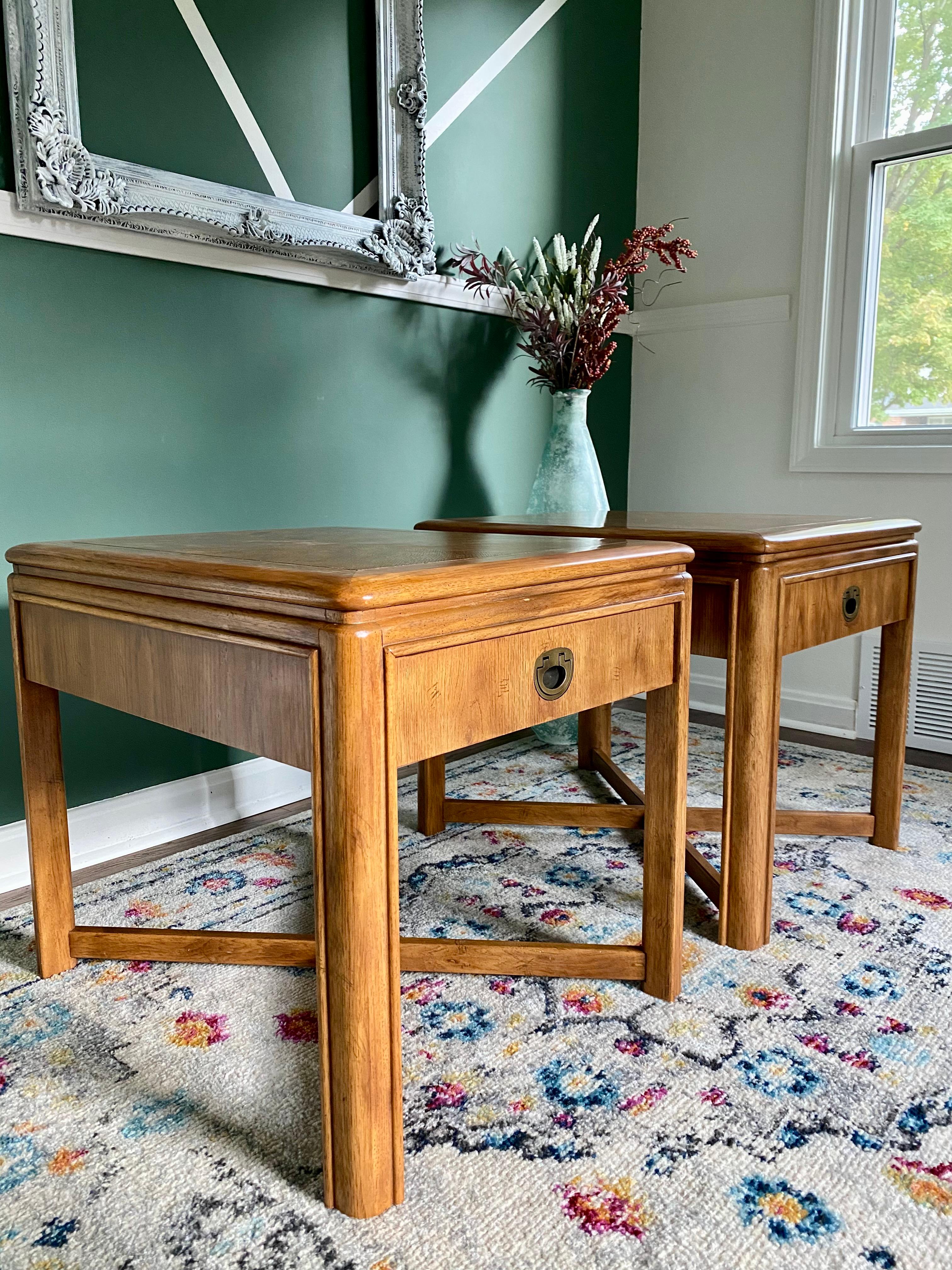 Late 20th Century 1970s Drexel Heritage Pair of End Tables