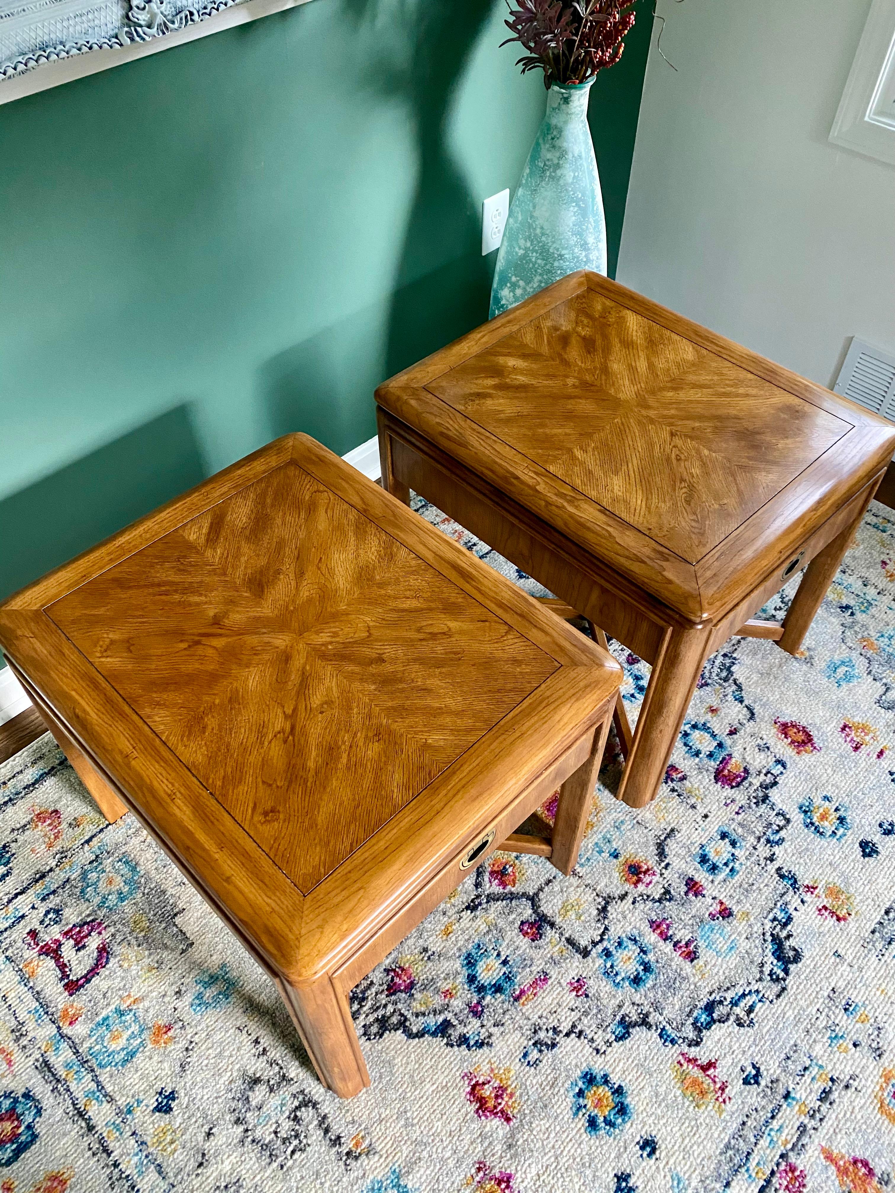 Wood 1970s Drexel Heritage Pair of End Tables