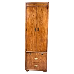 1970s Drexel Heritage Passage Tall Campaign Cabinet
