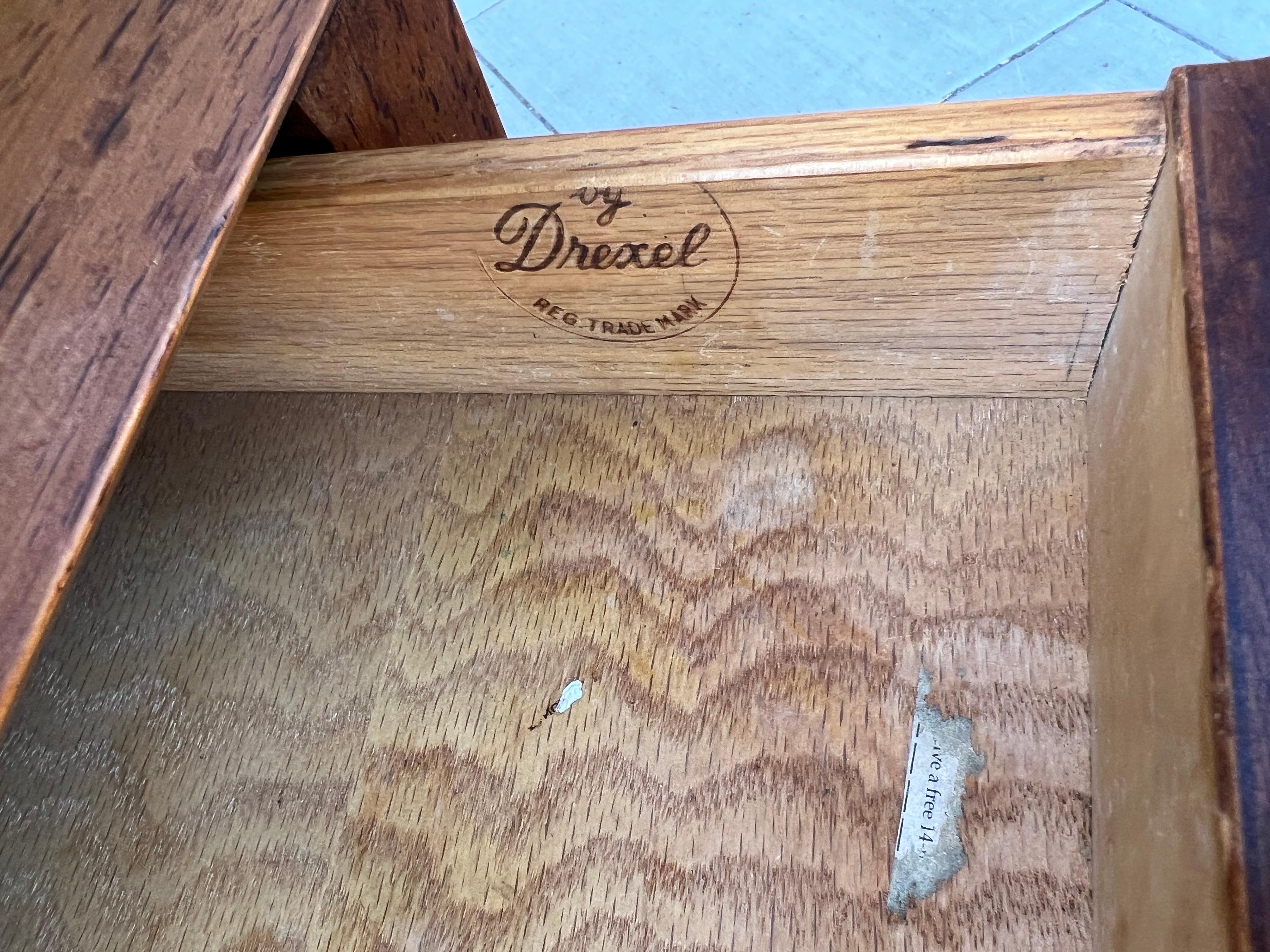 1970's Drexel Pinnacle Walnut Mid Century End Table with Drawer 6