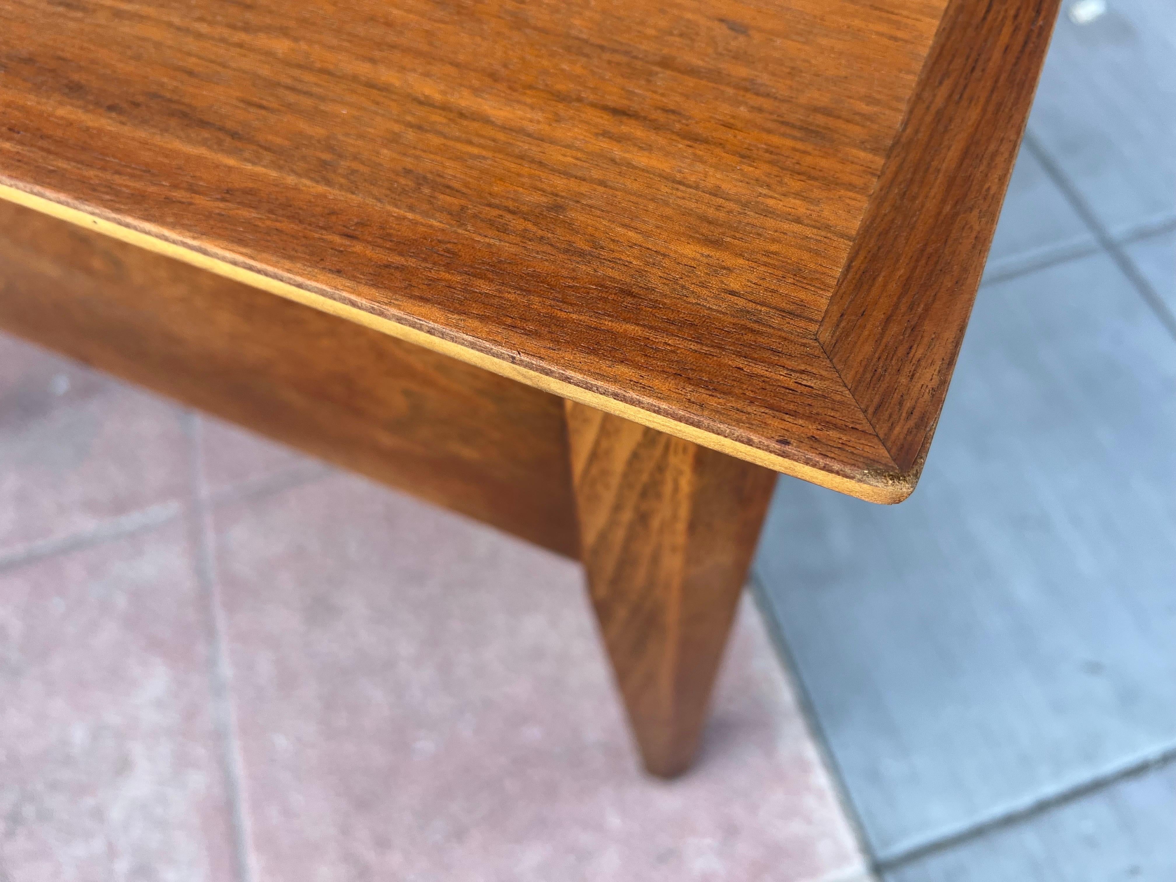 1970's Drexel Pinnacle Walnut Mid Century End Table with Drawer 2