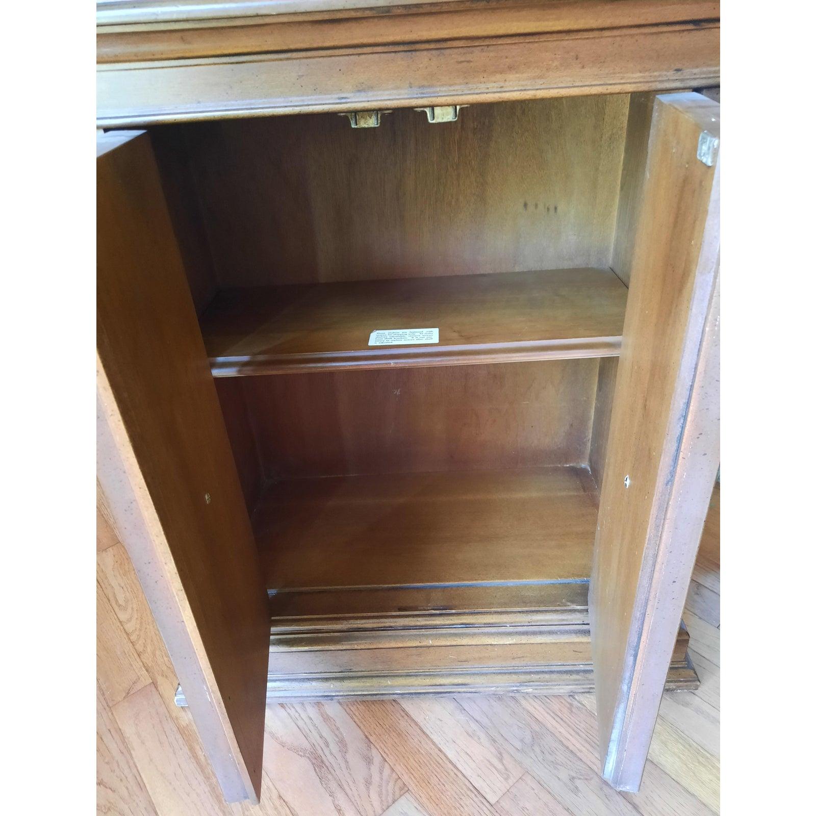 Woodwork 1970s Drexel Walnut Console Cabinet For Sale