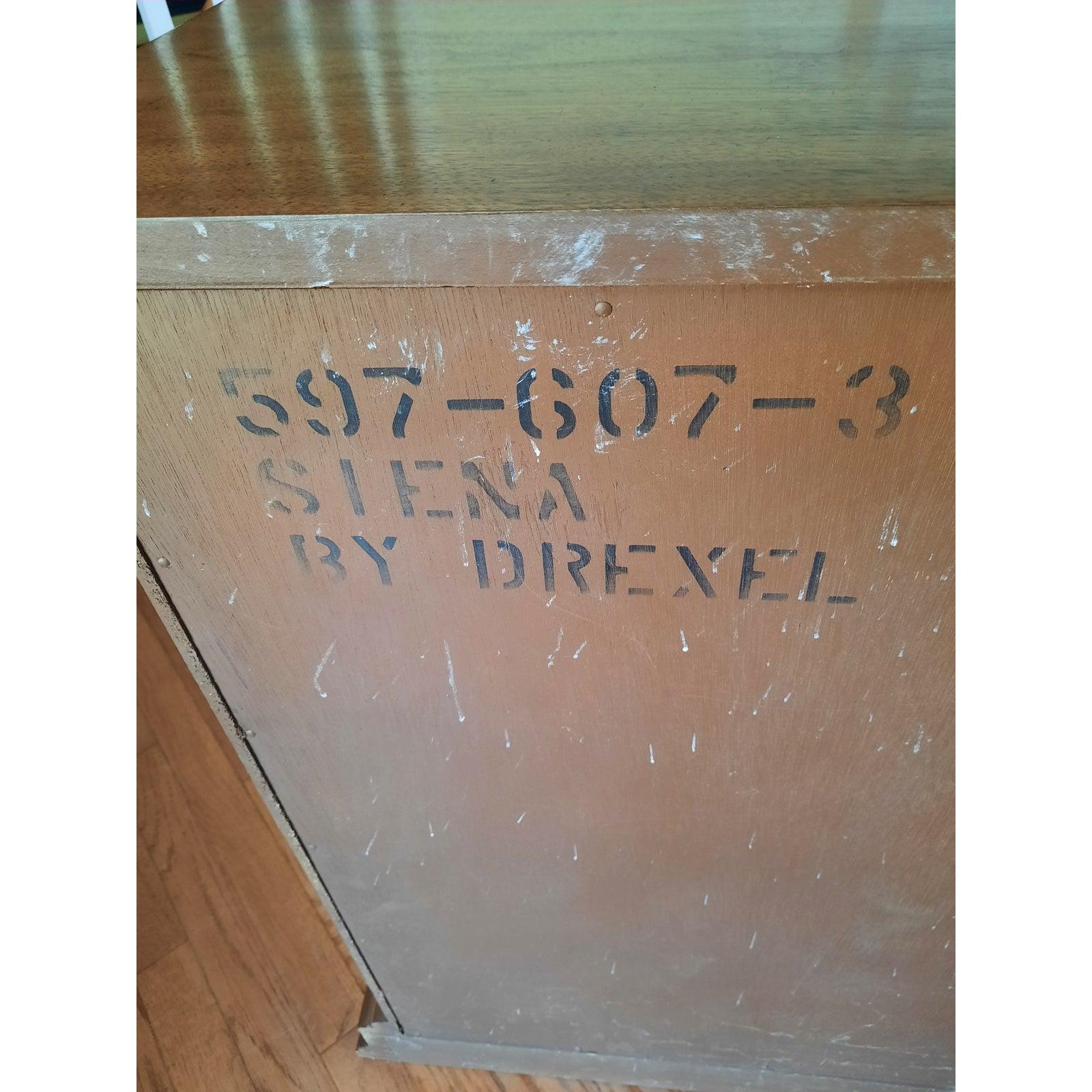 Hardwood 1970s Drexel Walnut Console Cabinet For Sale