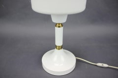 1970s Drukov Brno Opaline Glass and Brass Table Lamp, Czechoslovakia