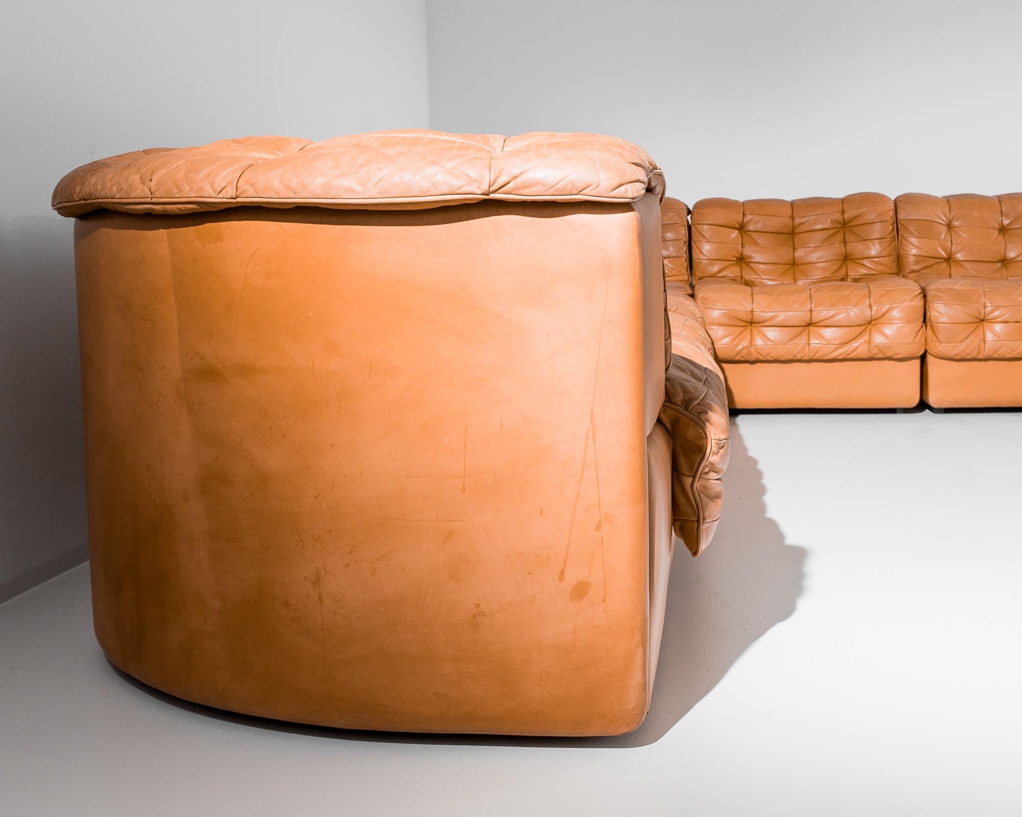 1970s DS-11 Modular Leather Sofa by De Sede 1