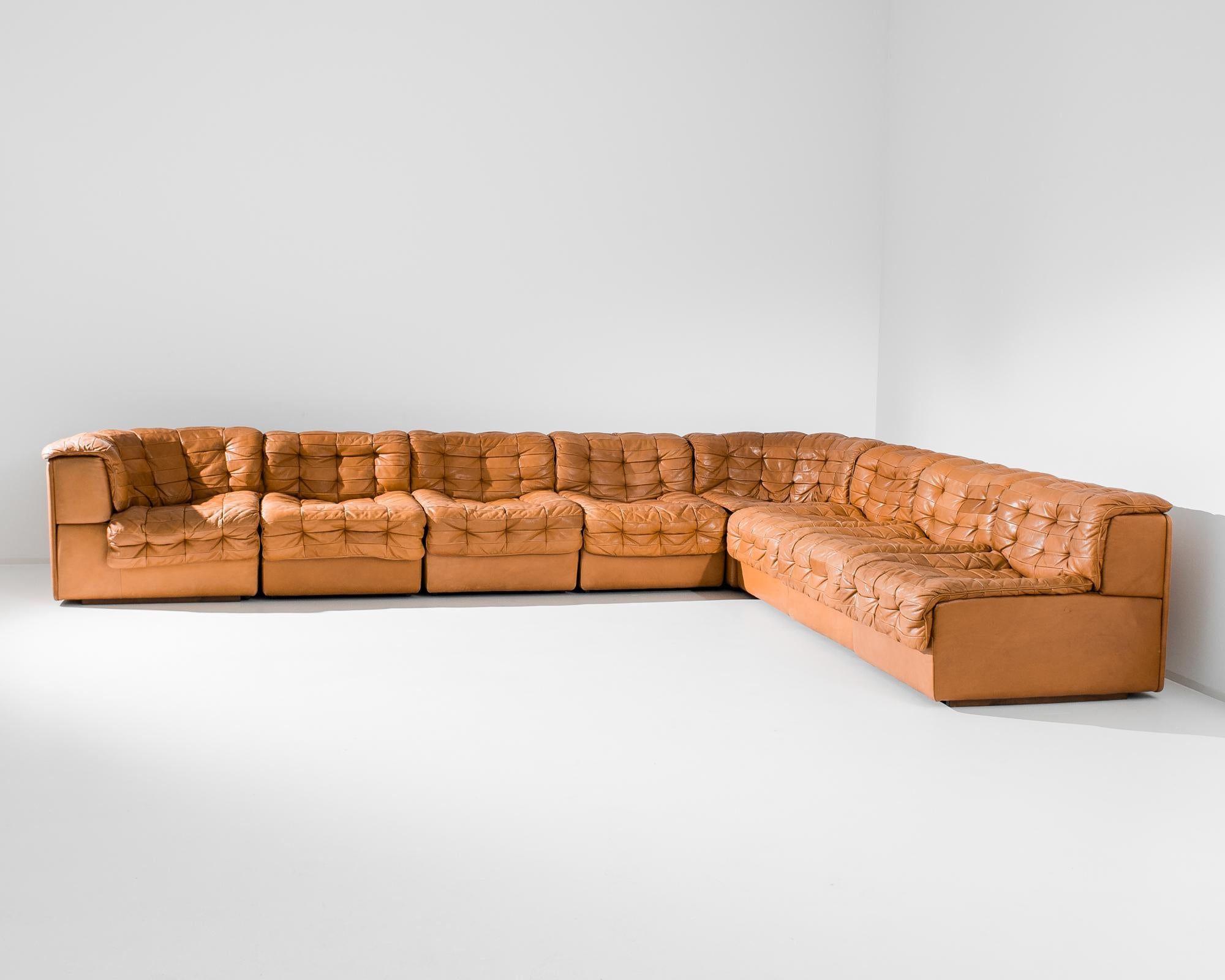 1970s DS-11 Modular Leather Sofa by De Sede 2