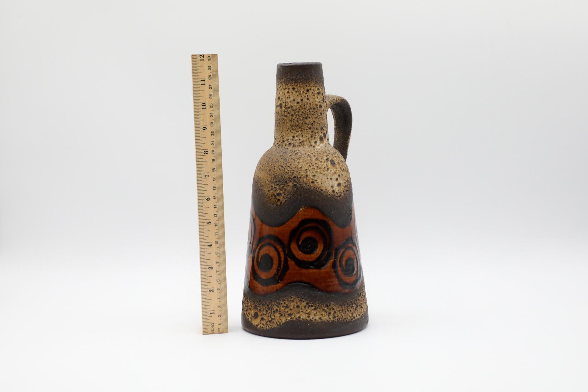Mid-Century Modern 1970s Dümler & Breiden Tapered Water Jug with Wavy Band and Swirls For Sale