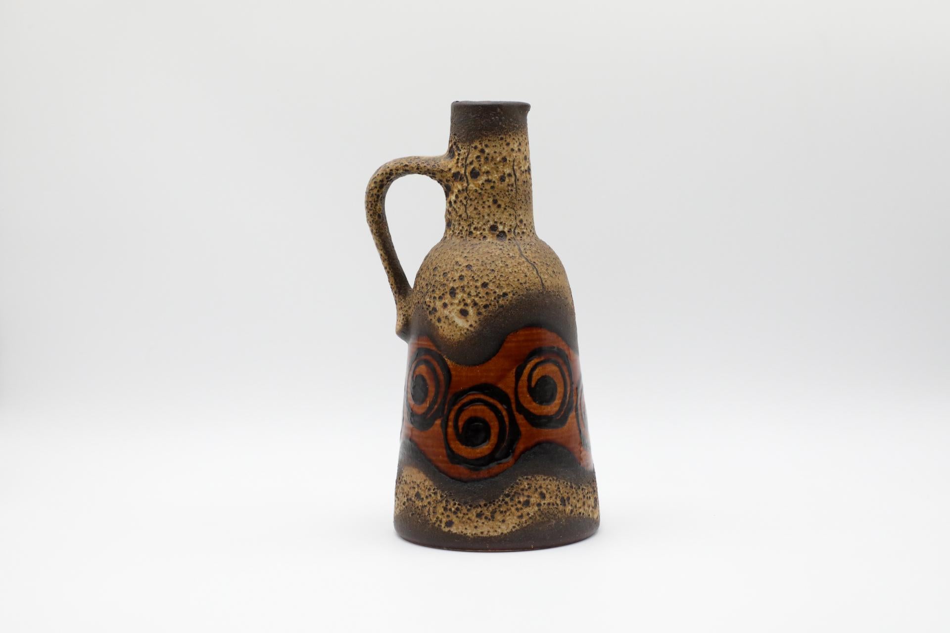 20th Century 1970s Dümler & Breiden Tapered Water Jug with Wavy Band and Swirls For Sale