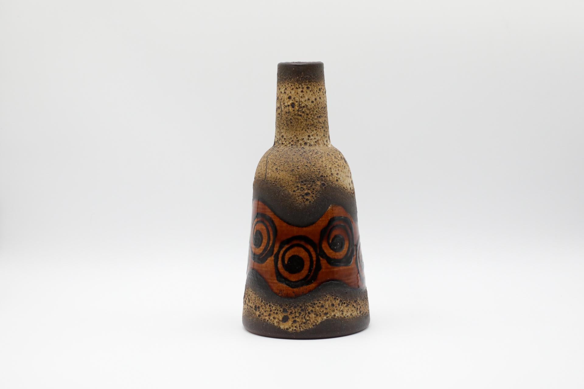 Ceramic 1970s Dümler & Breiden Tapered Water Jug with Wavy Band and Swirls For Sale