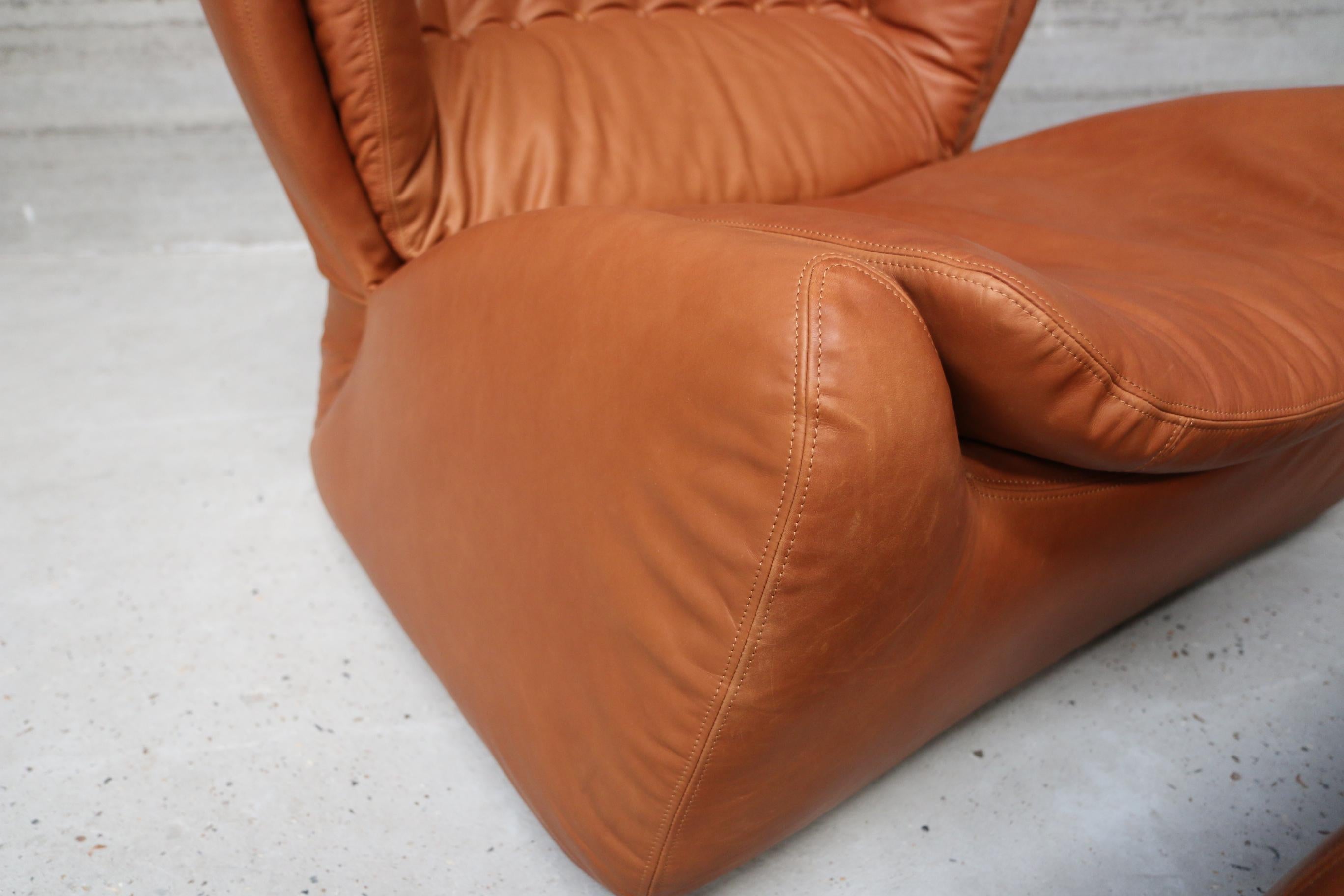 Late 20th Century 1970s Durlet Pasha Armchair and Footstool Designed by Heinz Waldmann & A.Schmidt For Sale