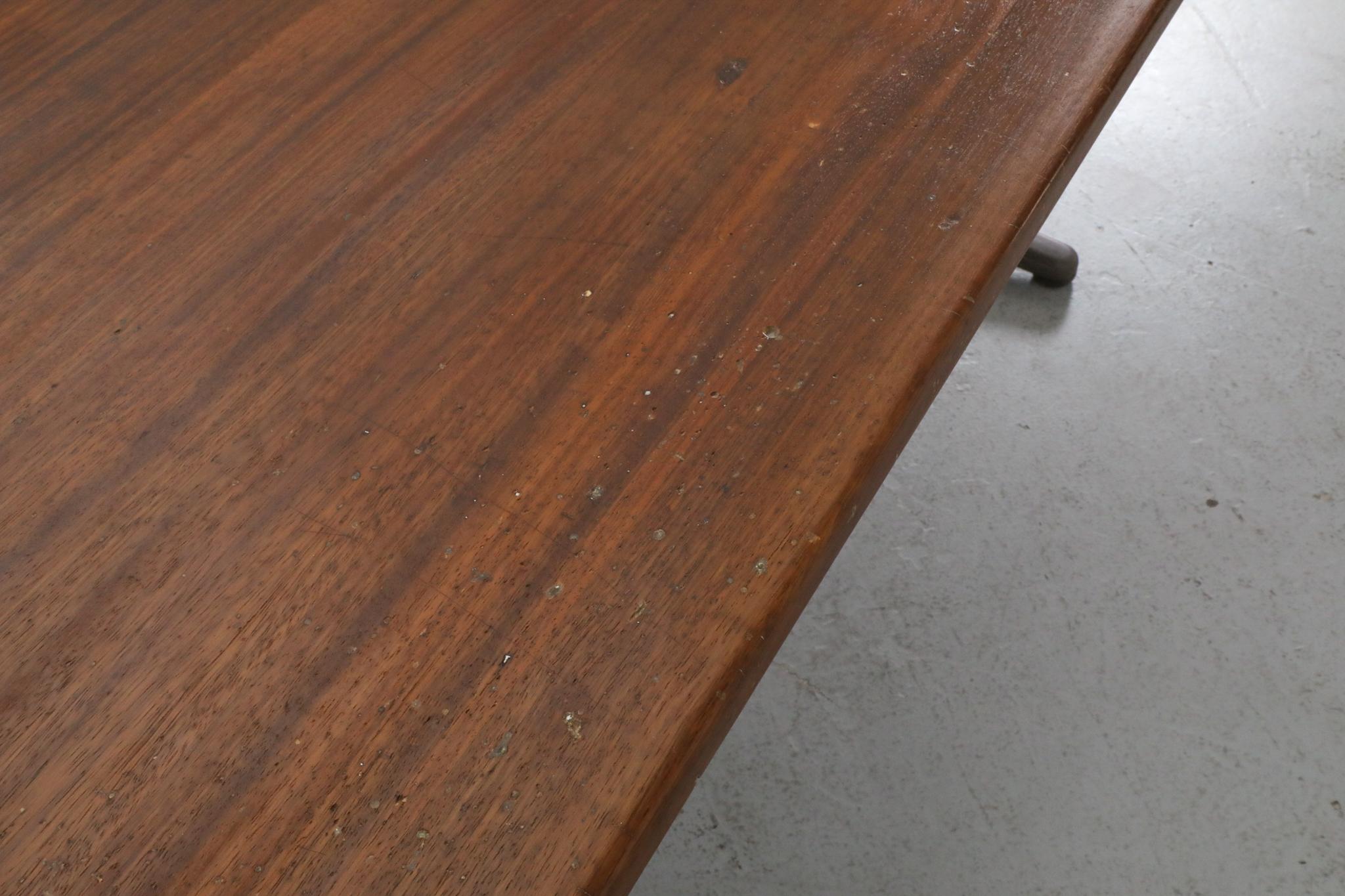 Table industrielle hollandaise des années 1970 avec pieds émaillés bruns par Gispen en vente 6