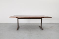 Table industrielle hollandaise des années 1970 avec pieds émaillés bruns par Gispen