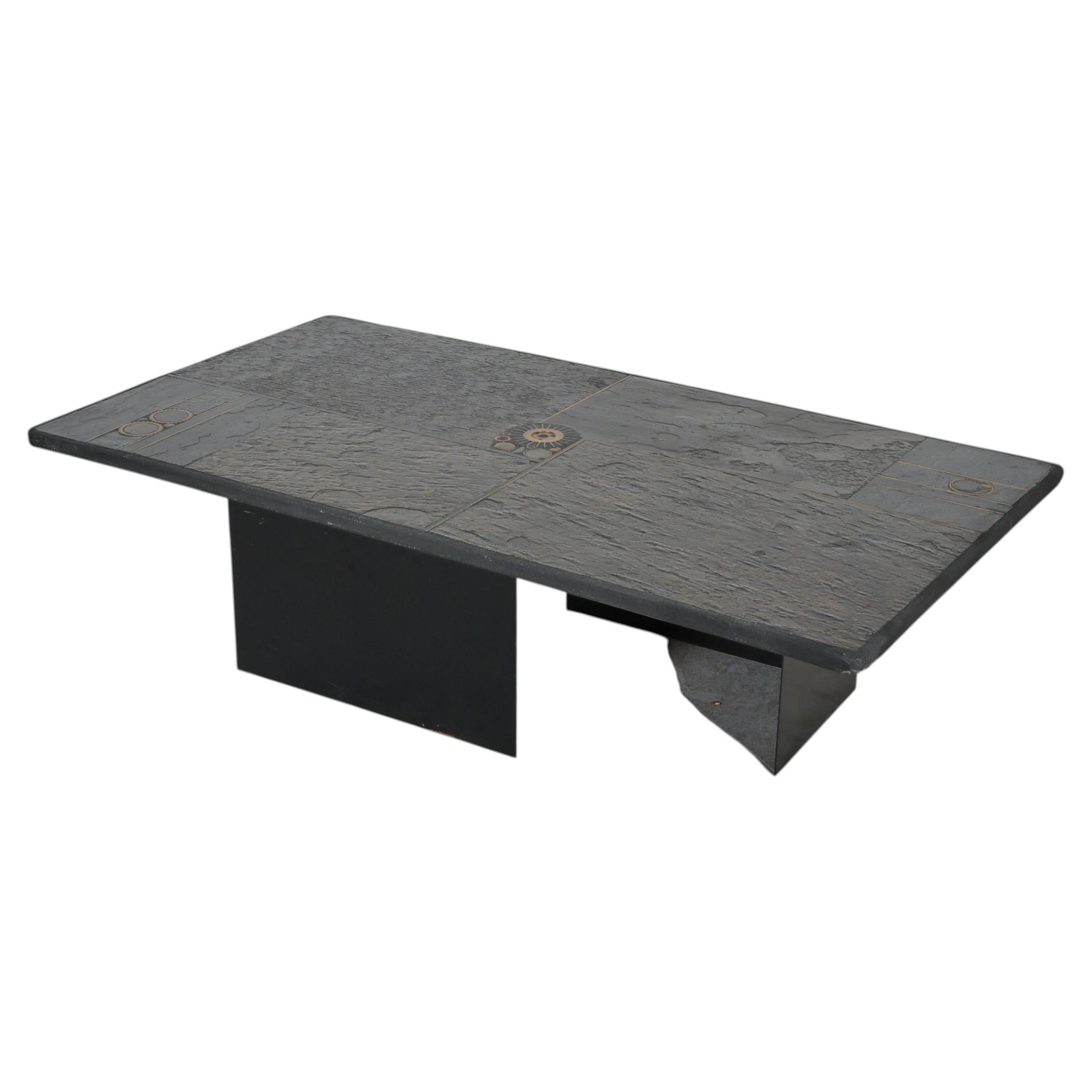 1970s Dutch Stone Mosaic Coffee Table Attributed to Paul Kingma