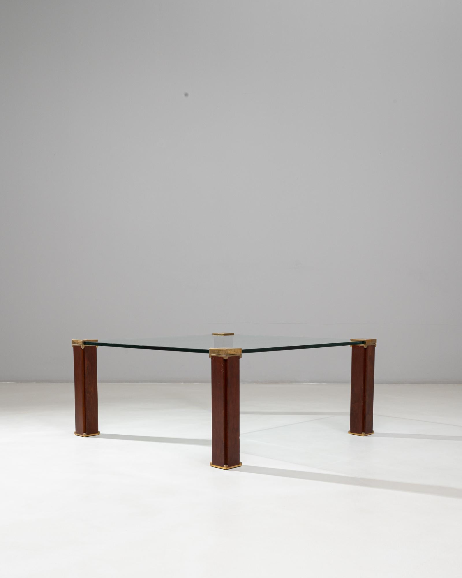 1970er Jahre Dutch T66 Glas & Messing Couchtisch von Peter Ghyczy im Angebot 3