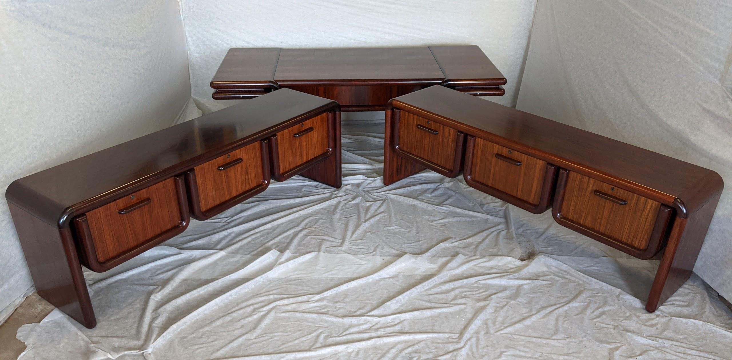1970s Dyrlund Supreme Executive Desk and Matching Credenza 11