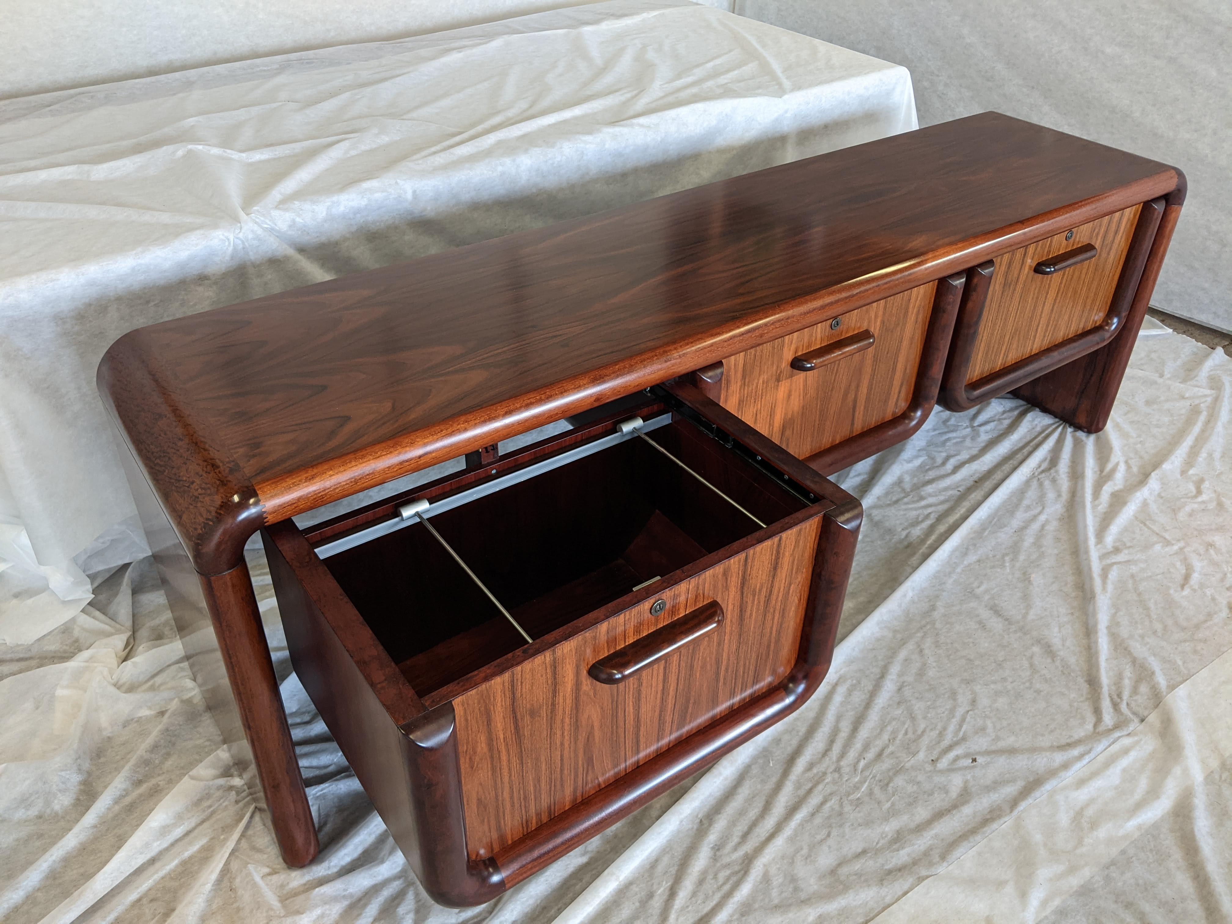 Rosewood 1970s Dyrlund Supreme Executive Desk and Matching Credenza