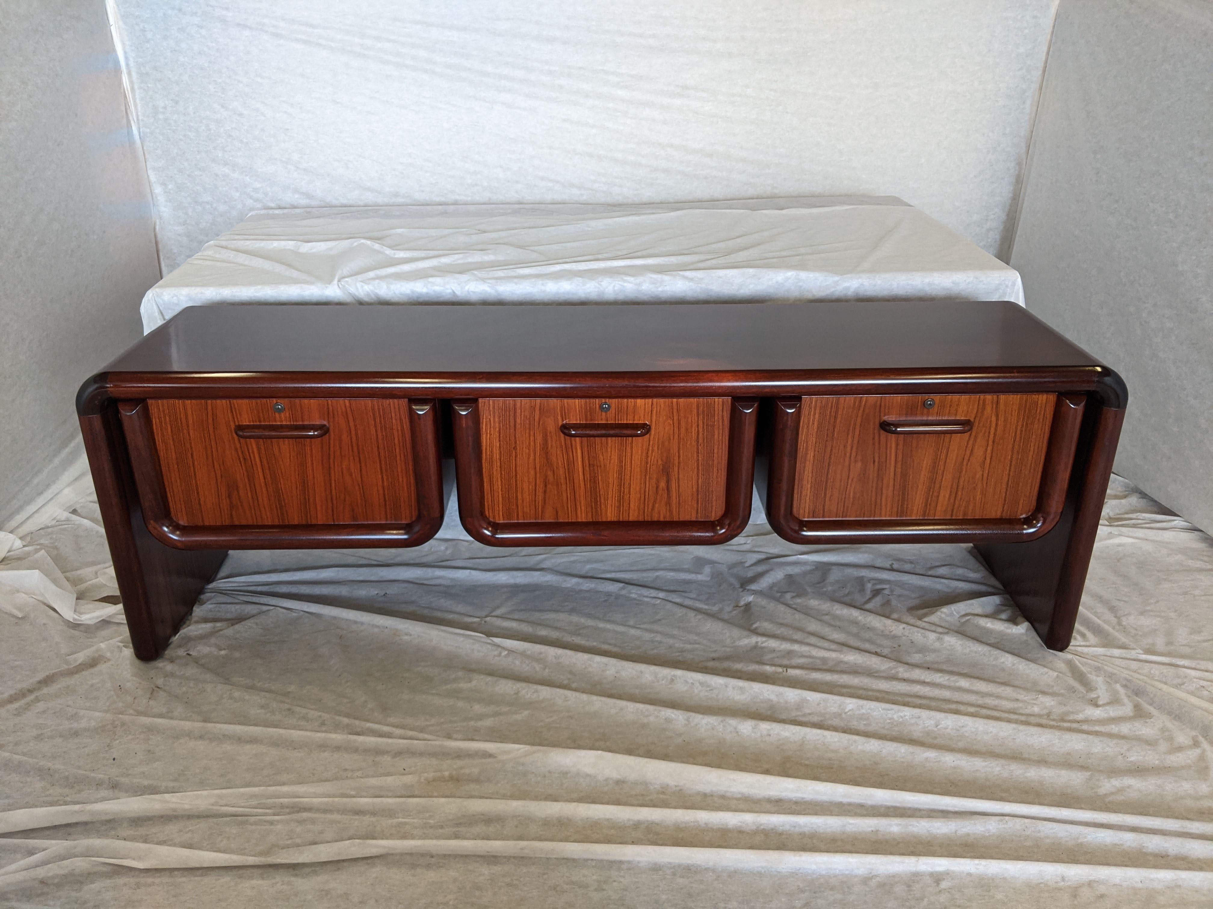 1970s Dyrlund Supreme Executive Desk and Matching Credenza 1