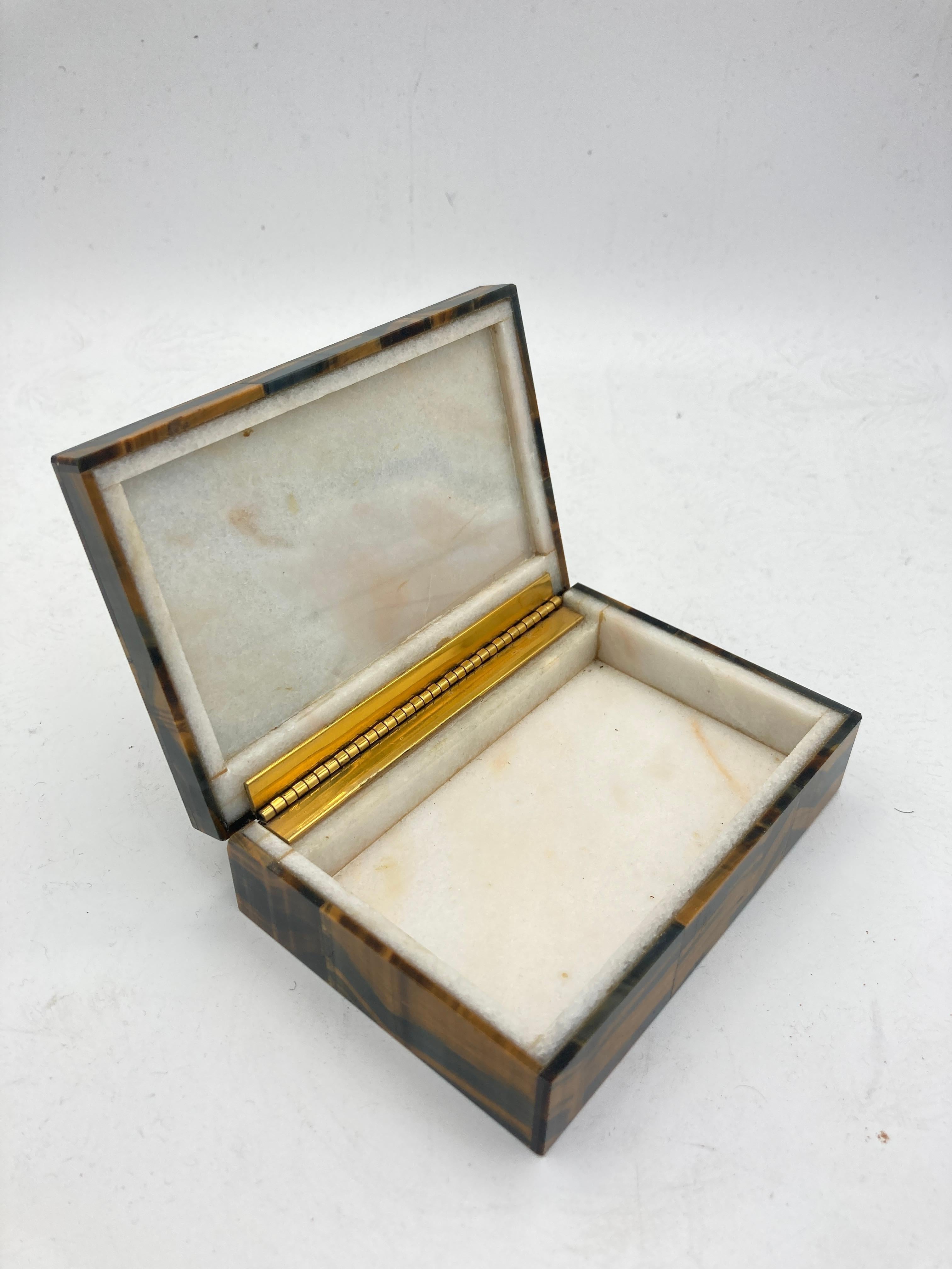 Late 20th Century 1970's eagle eye stone decorative boxe For Sale