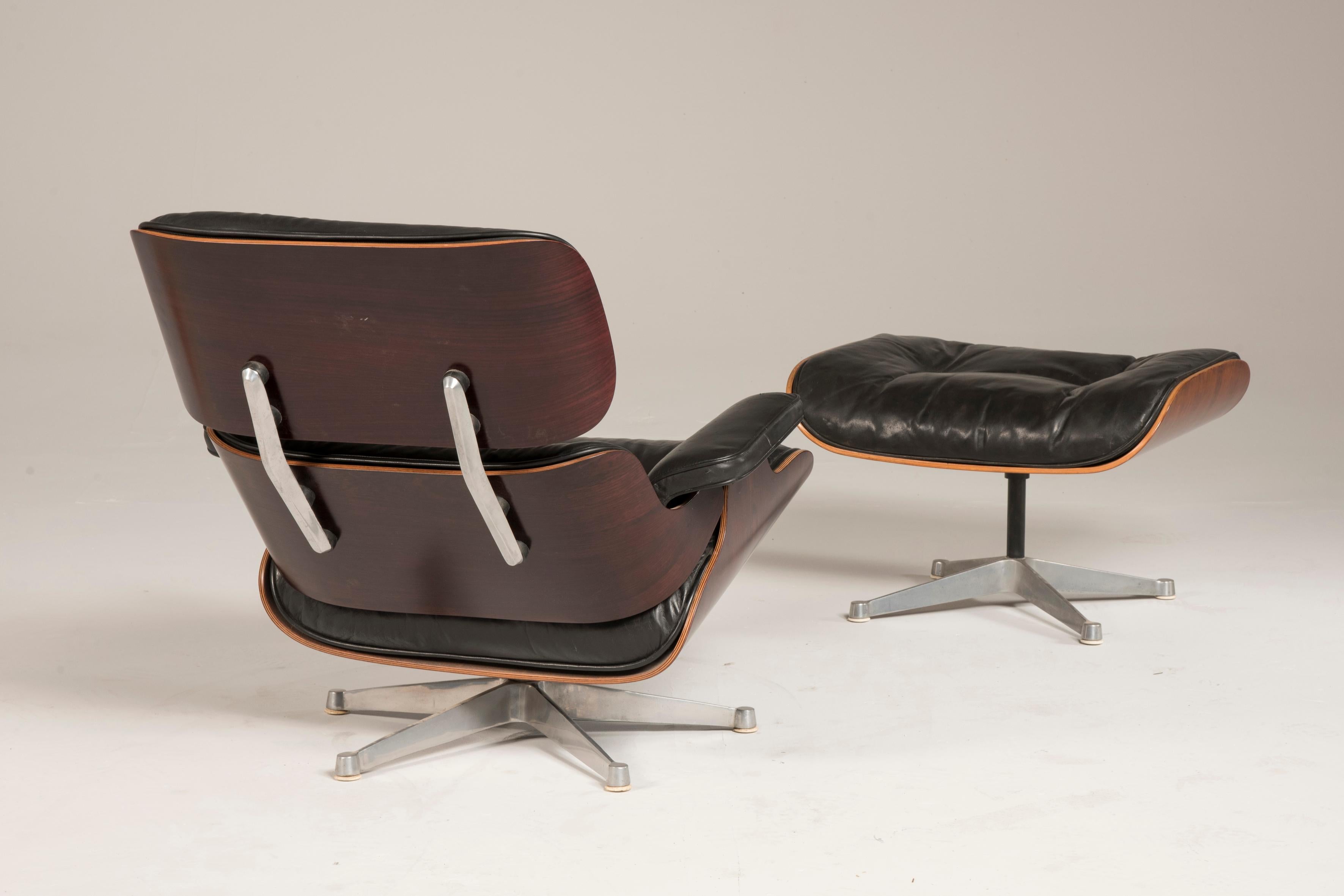 Chaise longue Eames 670 et ottomane 671 Herman Miller par ICF des années 1970 3