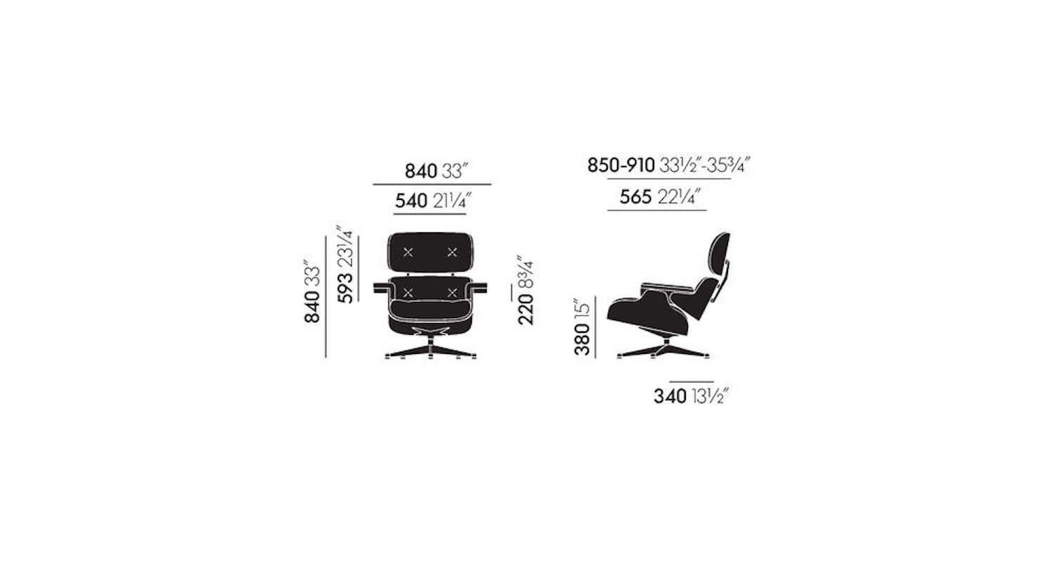 Chaise longue Eames 670 et ottomane 671 Herman Miller par ICF des années 1970 8