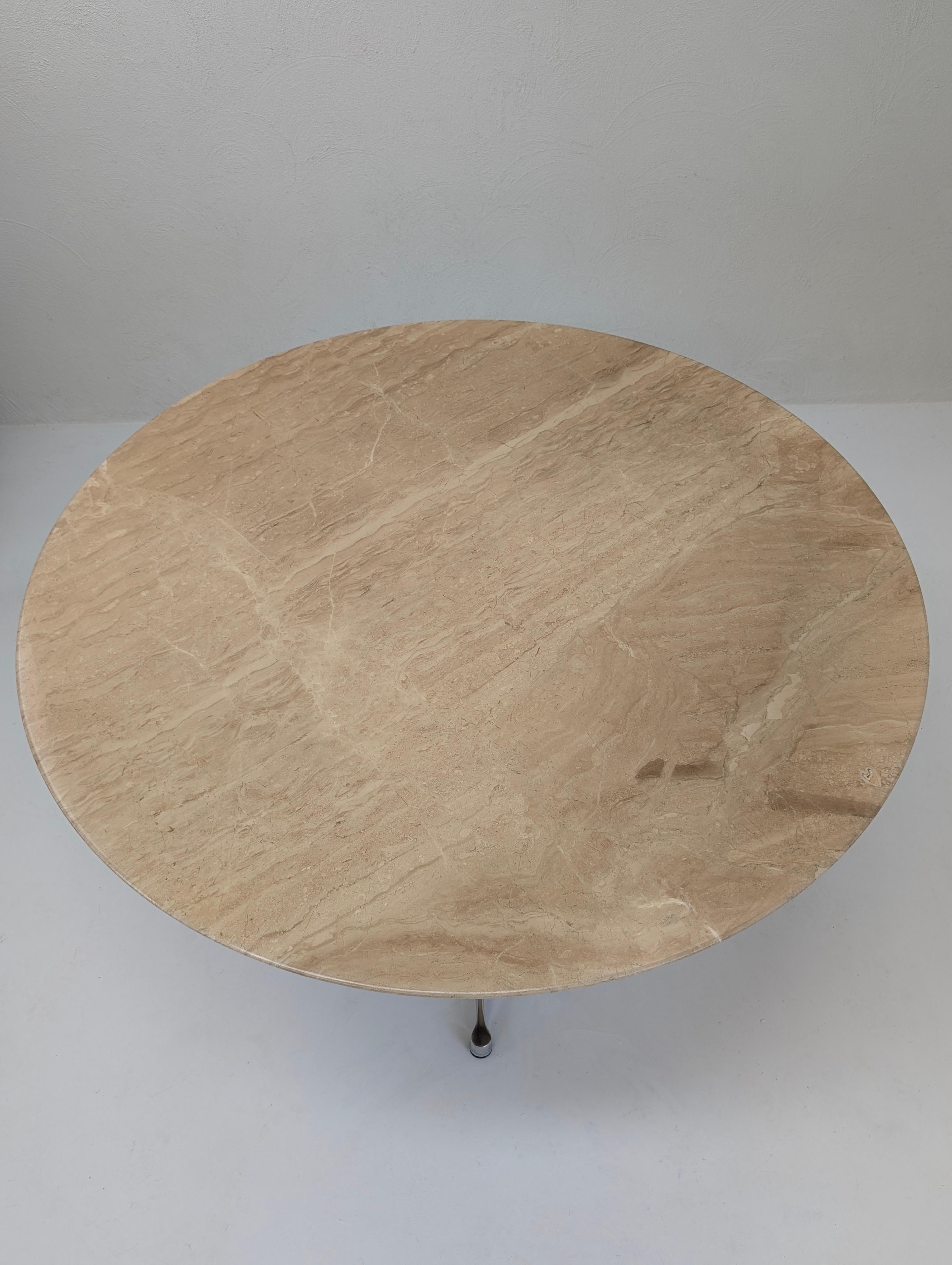 1970s Eames for Herman Miller Dining Suite with Platner-Edge Travertine Fossil For Sale 9
