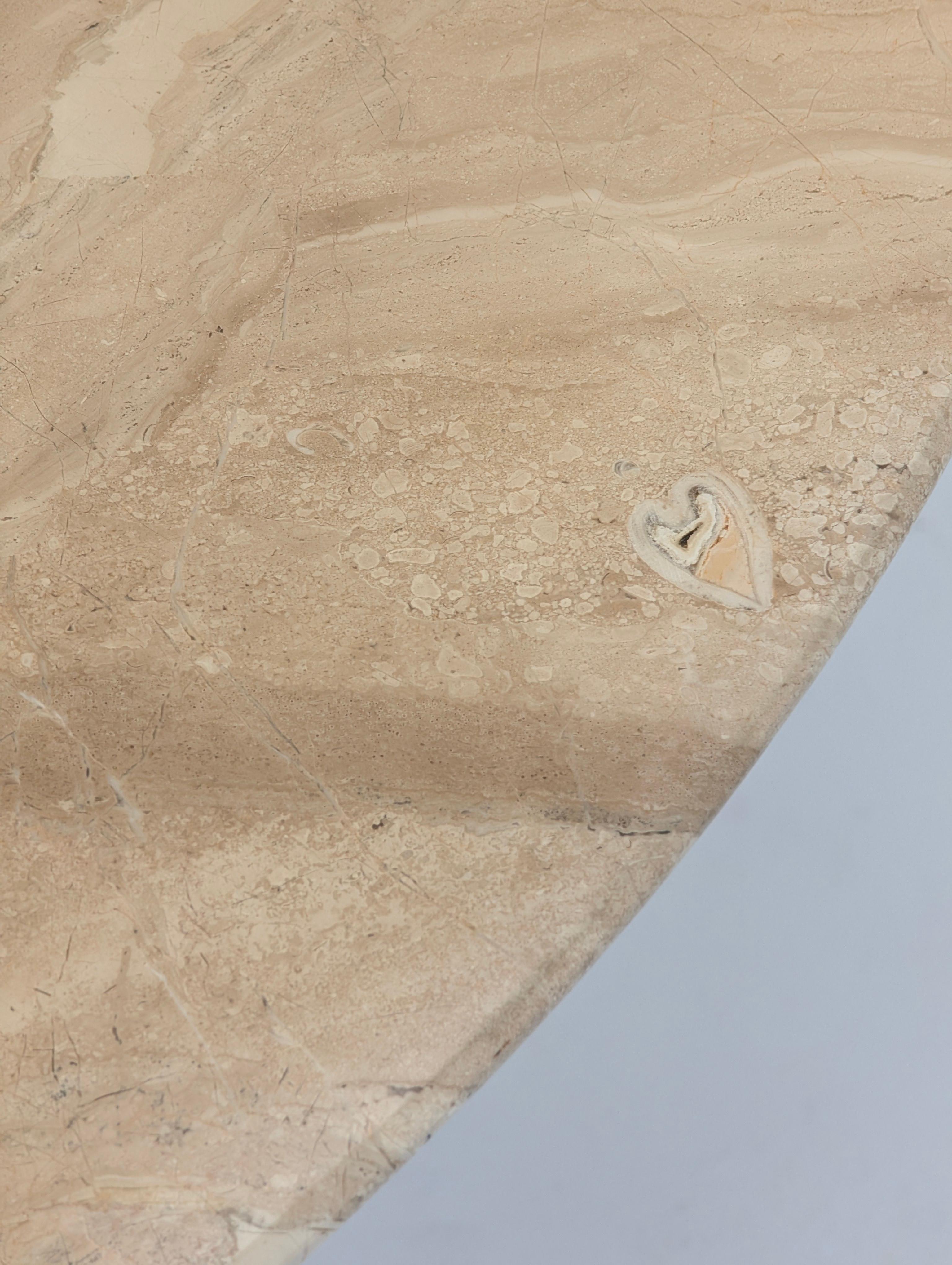 Beveled 1970s Eames for Herman Miller Dining Suite with Platner-Edge Travertine Fossil For Sale