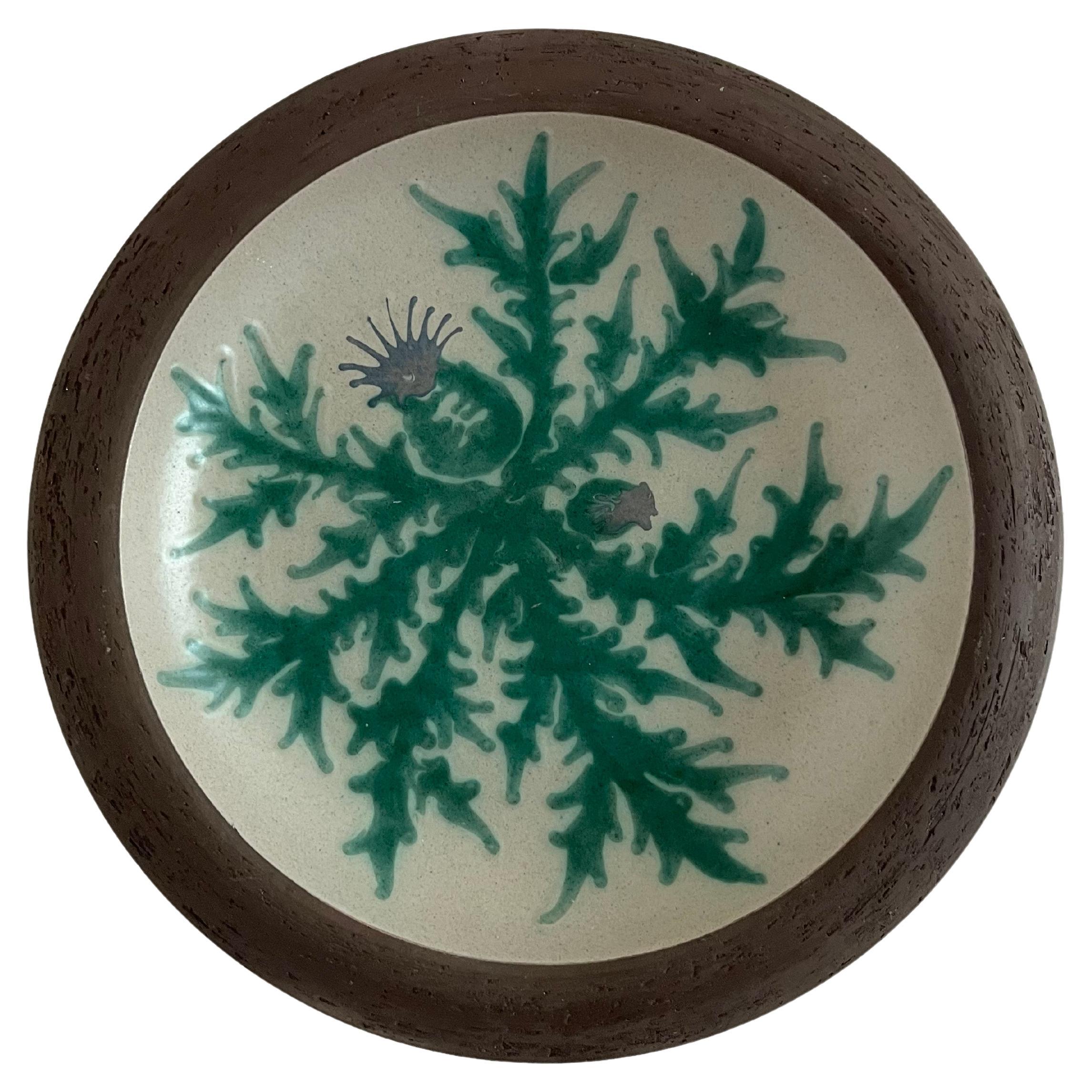 1970s earthenware wall decoration with thistle decorations For Sale