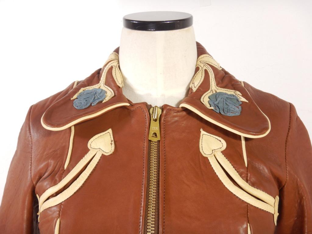 Women's 1970s East West Musical Instruments Rodeo Western Leather Jacket For Sale