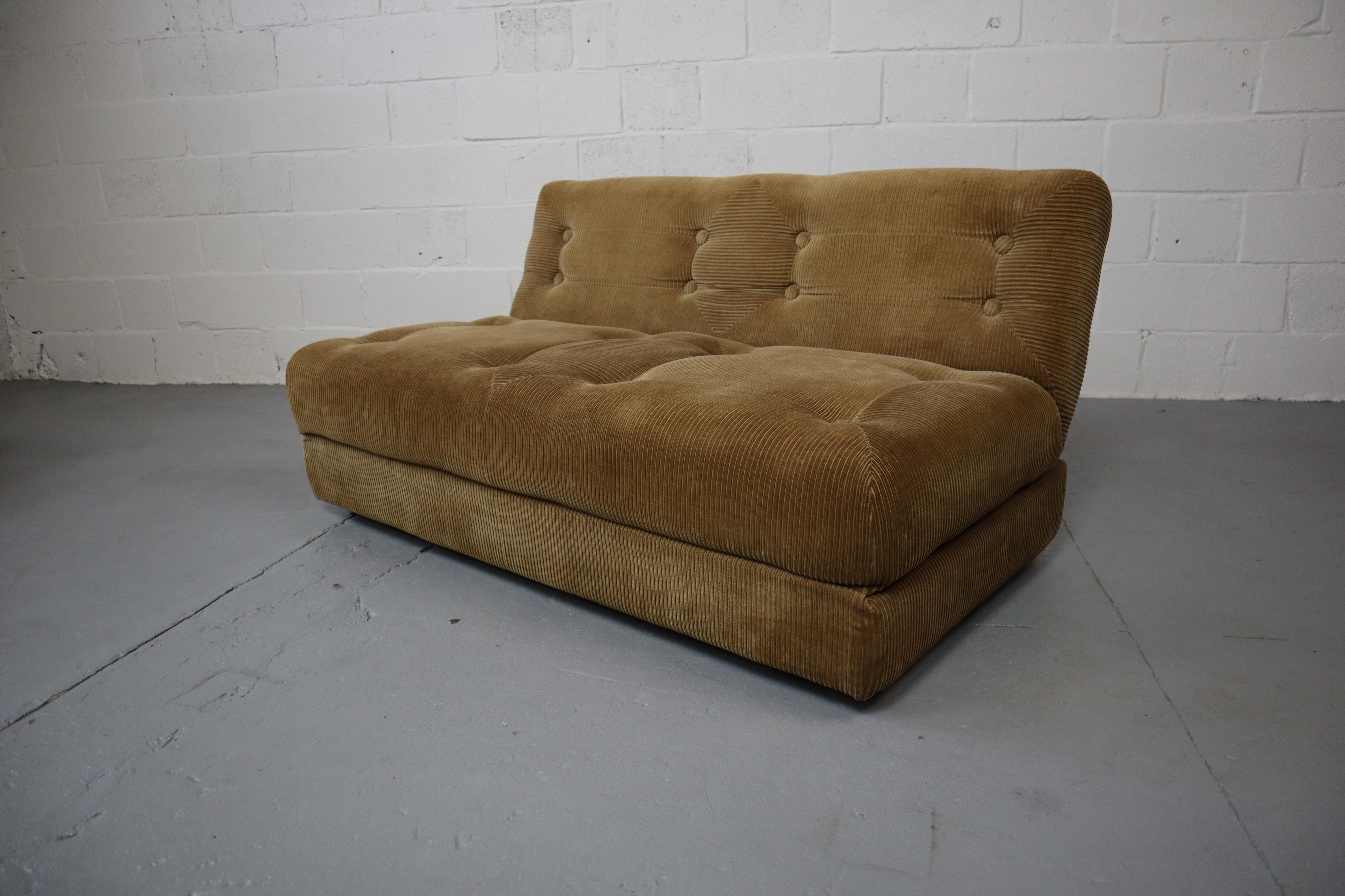 Fabric 1970s Easy Modular Corduroy Sofa by Ahti Taskinen for Myrskylä Oy Finland