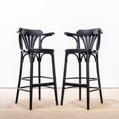 1970’s Ebonised Fan Back Bar Chair – Pair